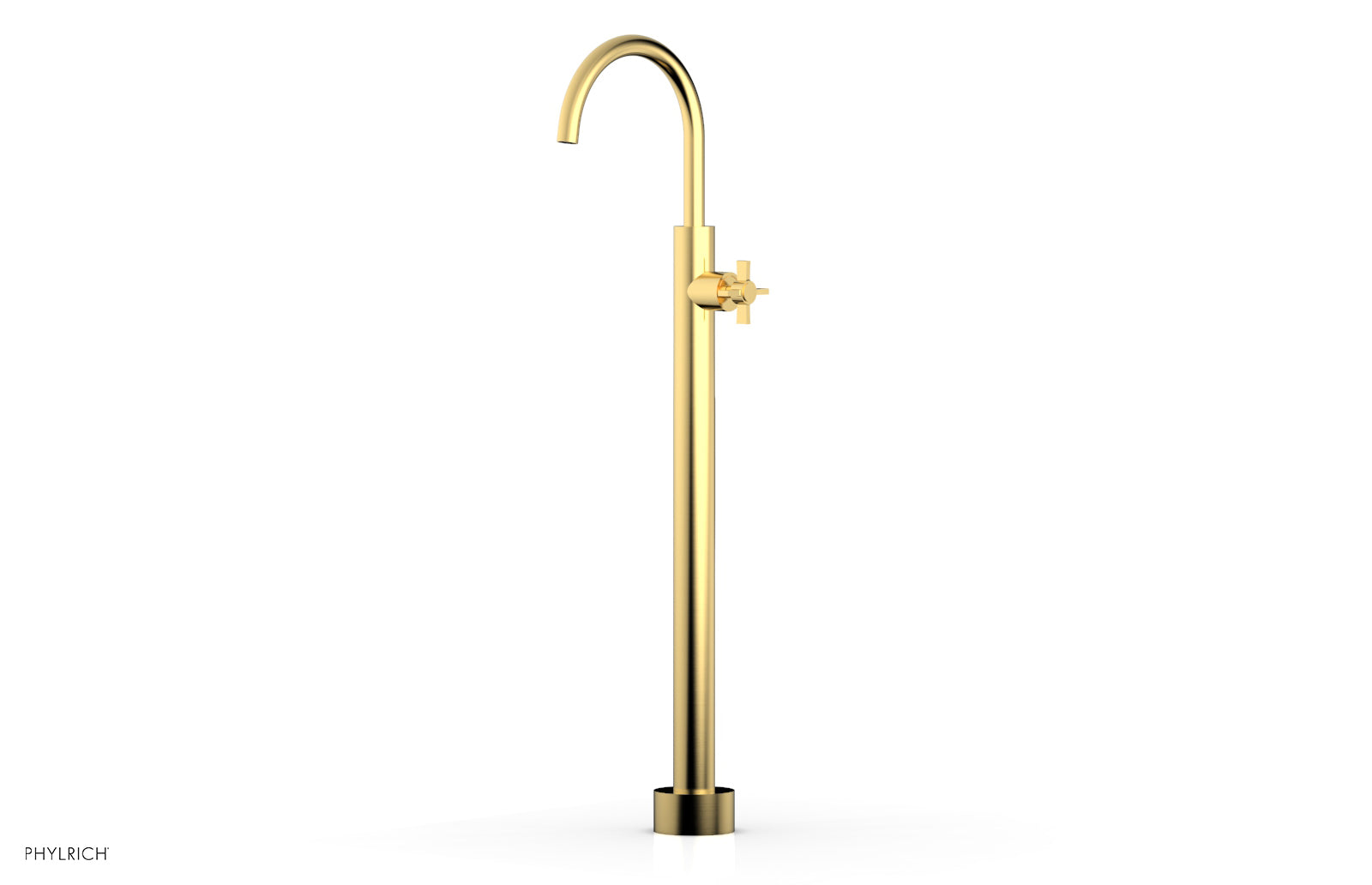 BASIC Tall Floor Mount Tub Filler with Cross Handle - D132 44 02 - Perfect for Modern Bathroom Renovations and Spa-Like Showers