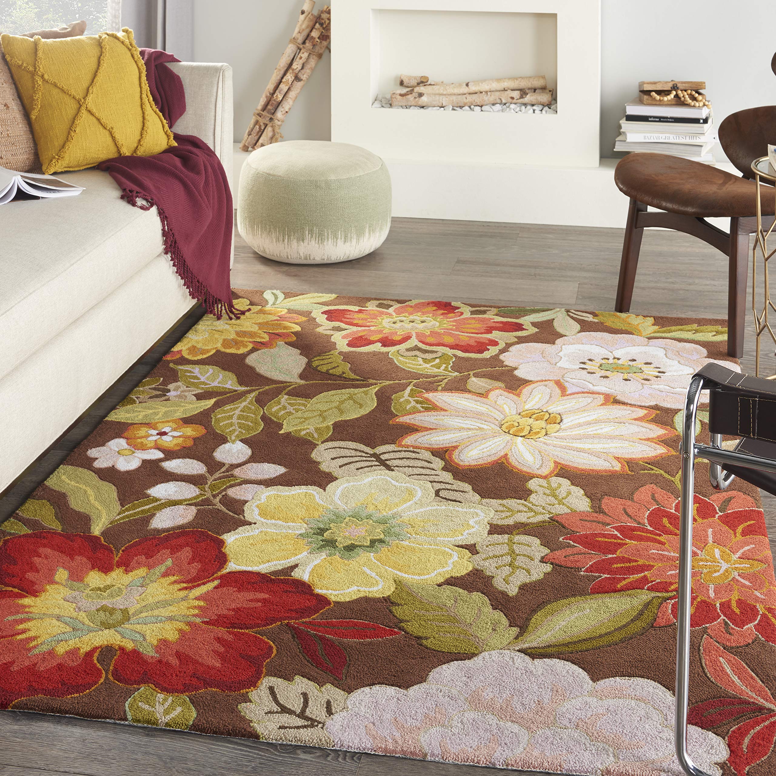 Nourison Fantasy Chocolate 5' x 7'6