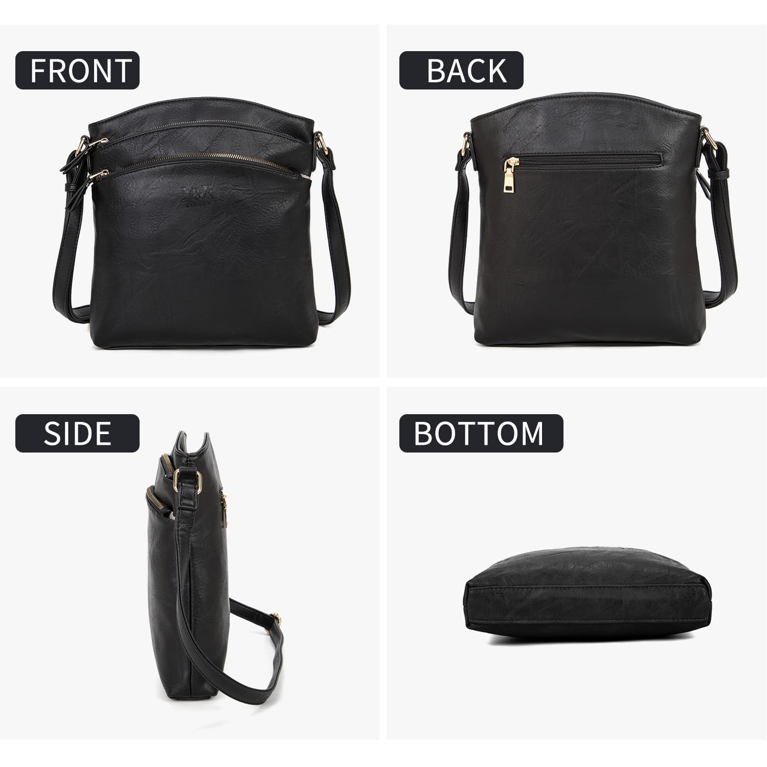 Y&R Direct Women's Crossbody Bags - Multi Pocket Leather Shoulder Purse with Adjustable Strap | Perfect for Travel, Shopping & Everyday Use