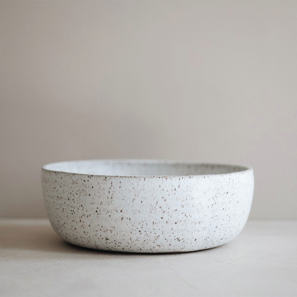 Speckled Ceramic Serving Bowl Set - Elegant & Durable Dinnerware for Salads, Pasta, Soup - Perfect for Family Dinners & Entertaining Guests