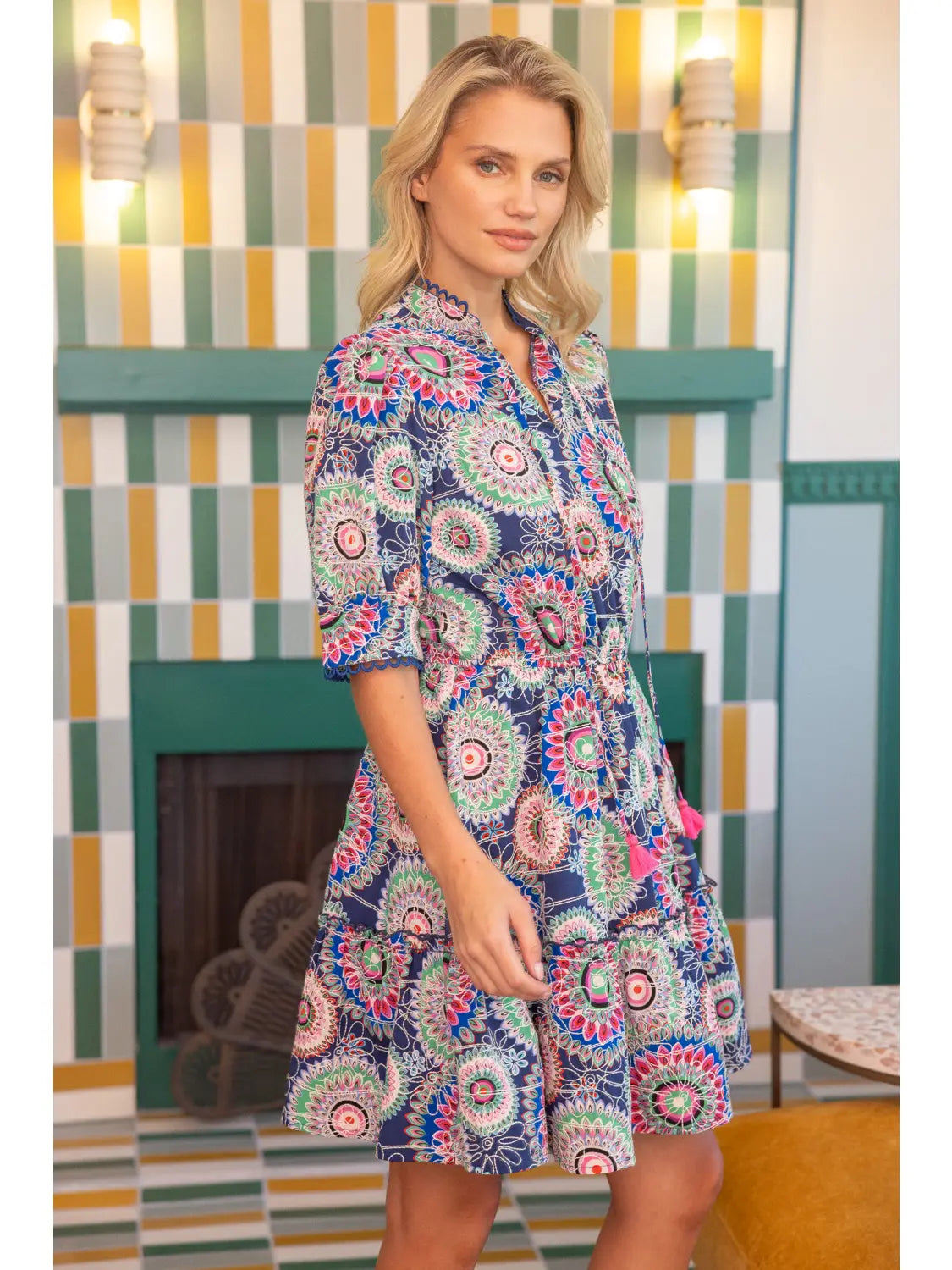 Kaleidoscope Dress for Women - Colorful Flowy Maxi Dress with Unique Print | Perfect for Summer, Beach Vacations & Boho Fashion