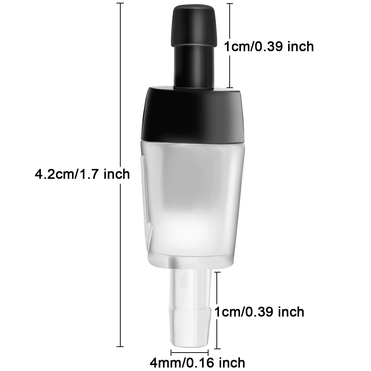 Leinuosen 20 Pack Aquarium Air Pump Check Valves - Plastic One Way Non-Return Check Valves for Fish Tank Accessories (Black) - Perfect for Freshwater & Saltwater Aquariums, Fish Breeding, and Hydroponics Systems