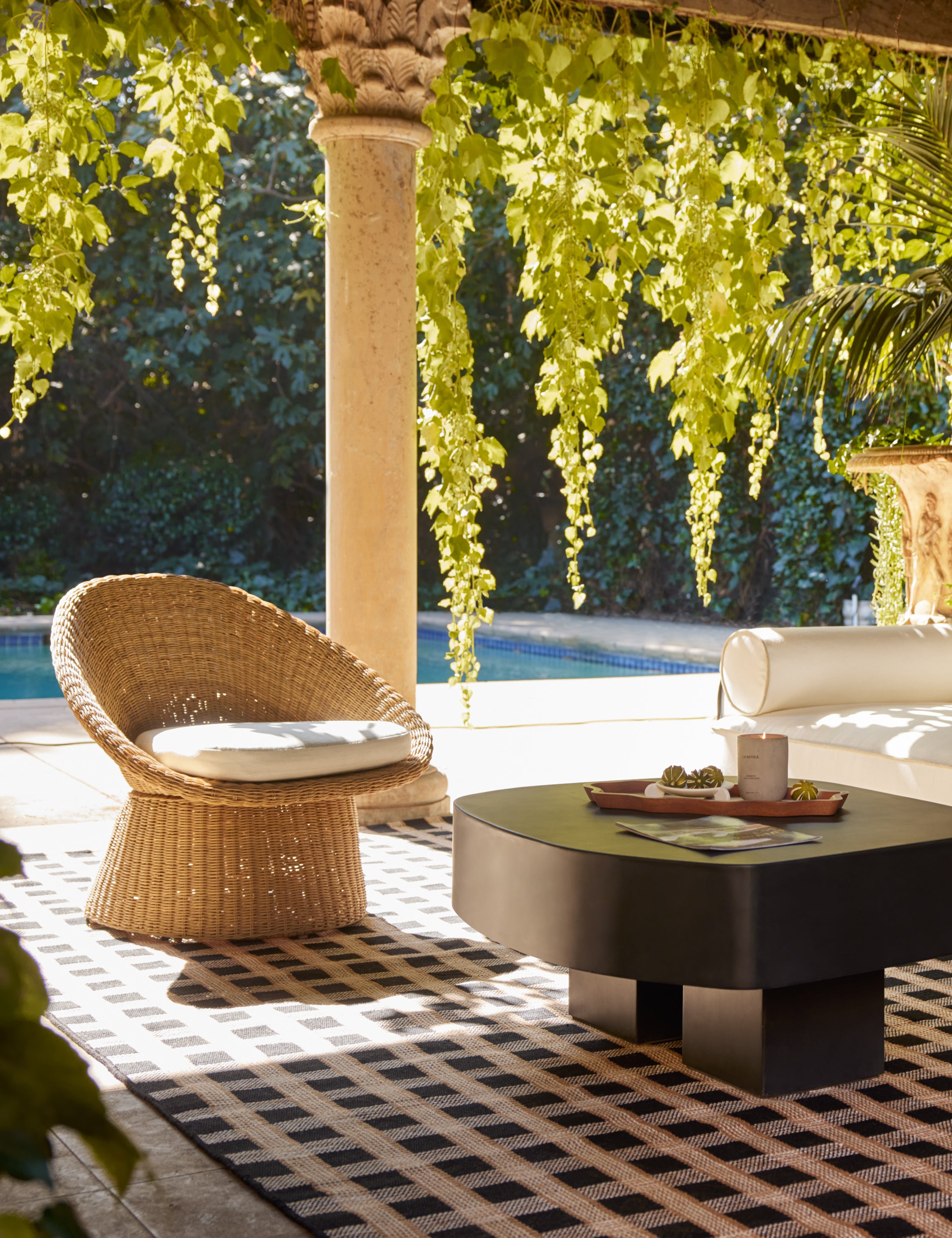 Ferran Collection All-Weather Wicker Swatch - Waterproof & Durable Outdoor Furniture Cushion for Patio, Poolside, and Garden Decor