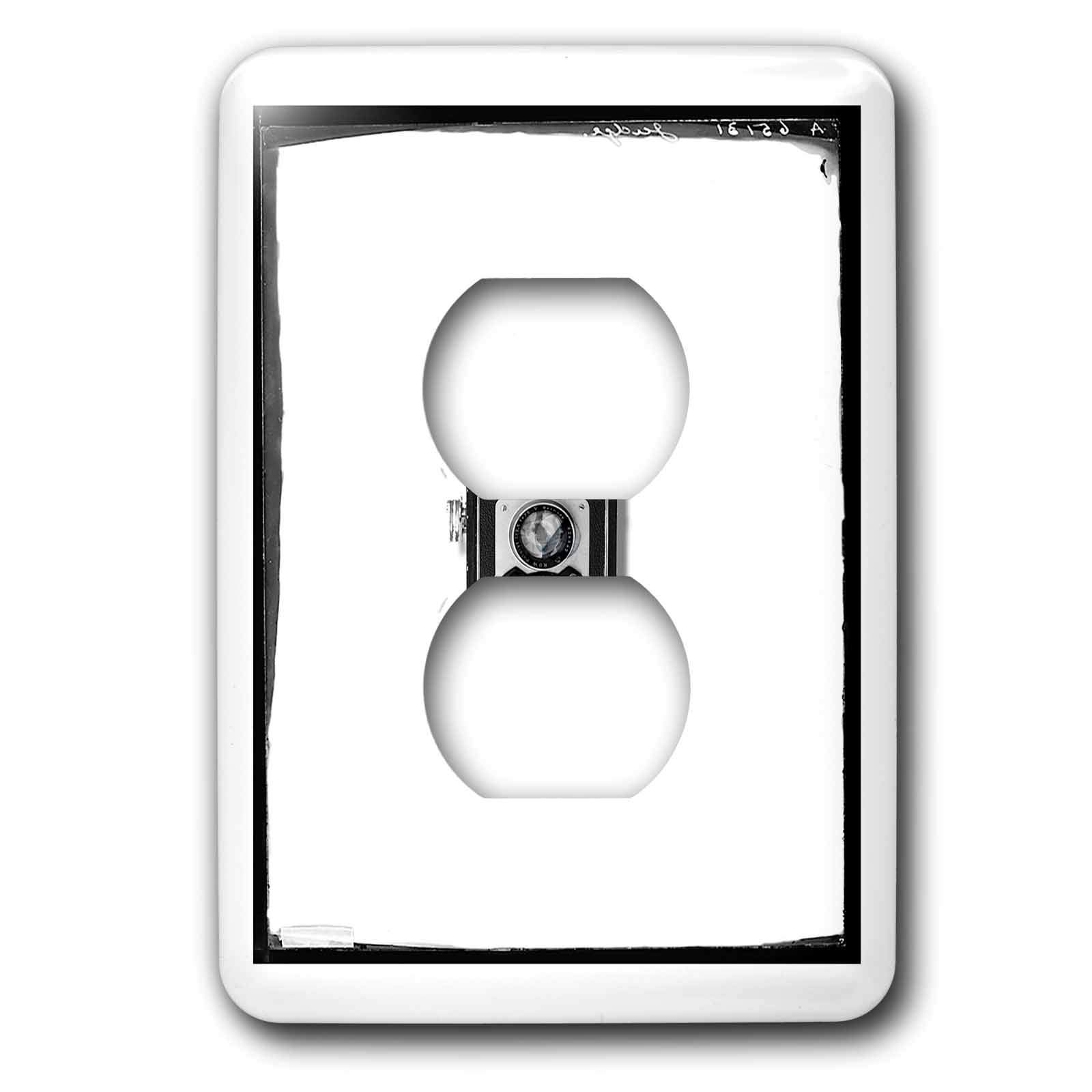 Vintage Camera 2 Plug Outlet Cover - Highland Inspired Design - Vector Art Photo Slide - Decorative Wall Plate for Home & Office Decor