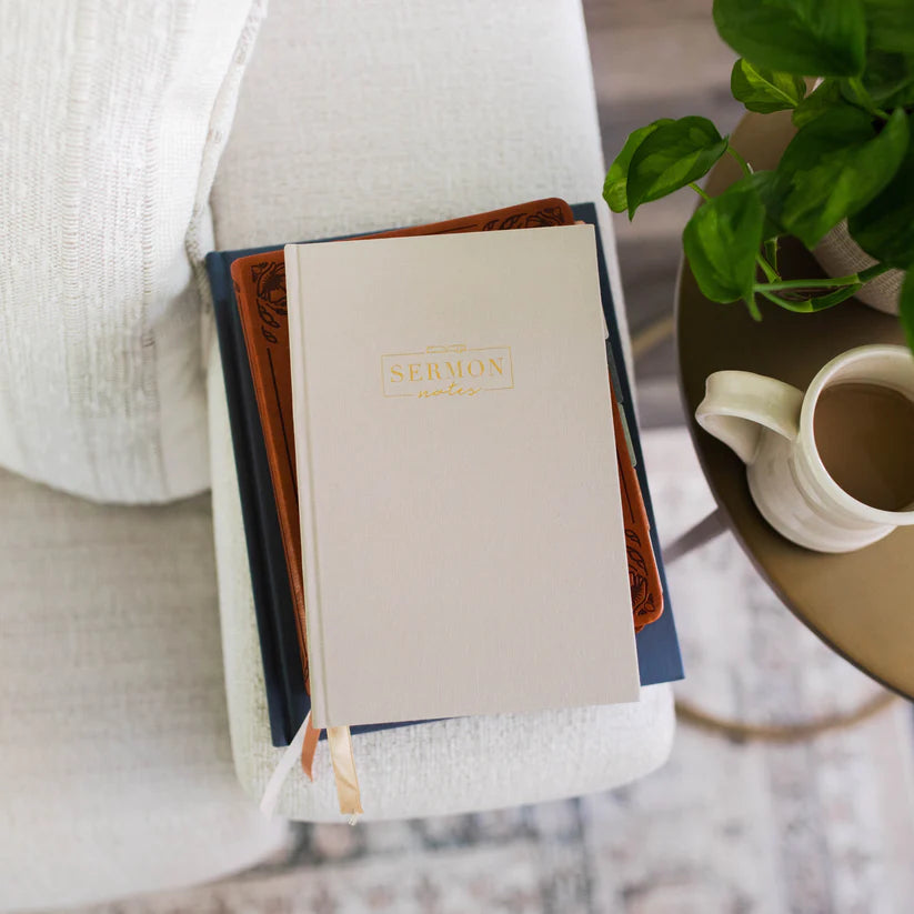 Sermon Notes Journal - Beige Christian Notebook for Bible Study, Church Sermons & Spiritual Reflection | Perfect for Worship Services & Personal Devotion