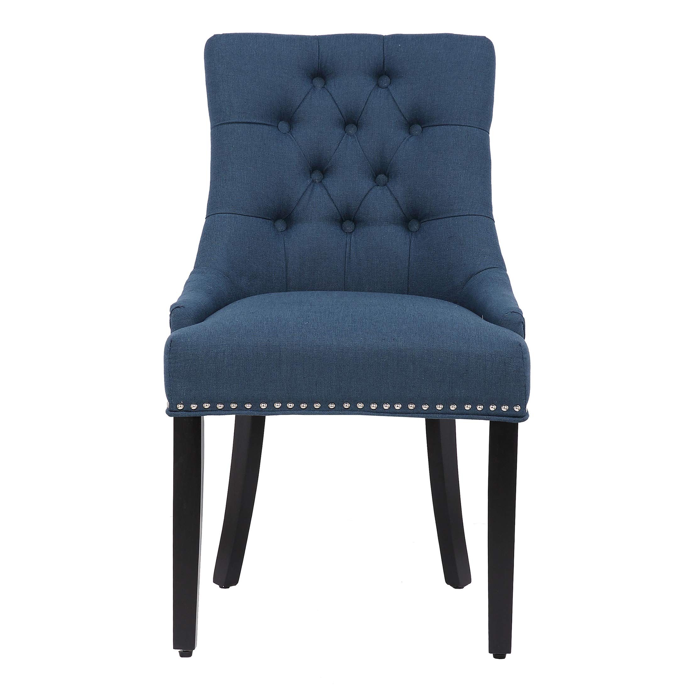 Premium Linen Upholstered Wingback Dining Chairs Set of 2 - Button Tufted Accent Chairs for Kitchen, Living Room & Tea Room - Comfortable Modern Home Furniture for Entertaining & Relaxation