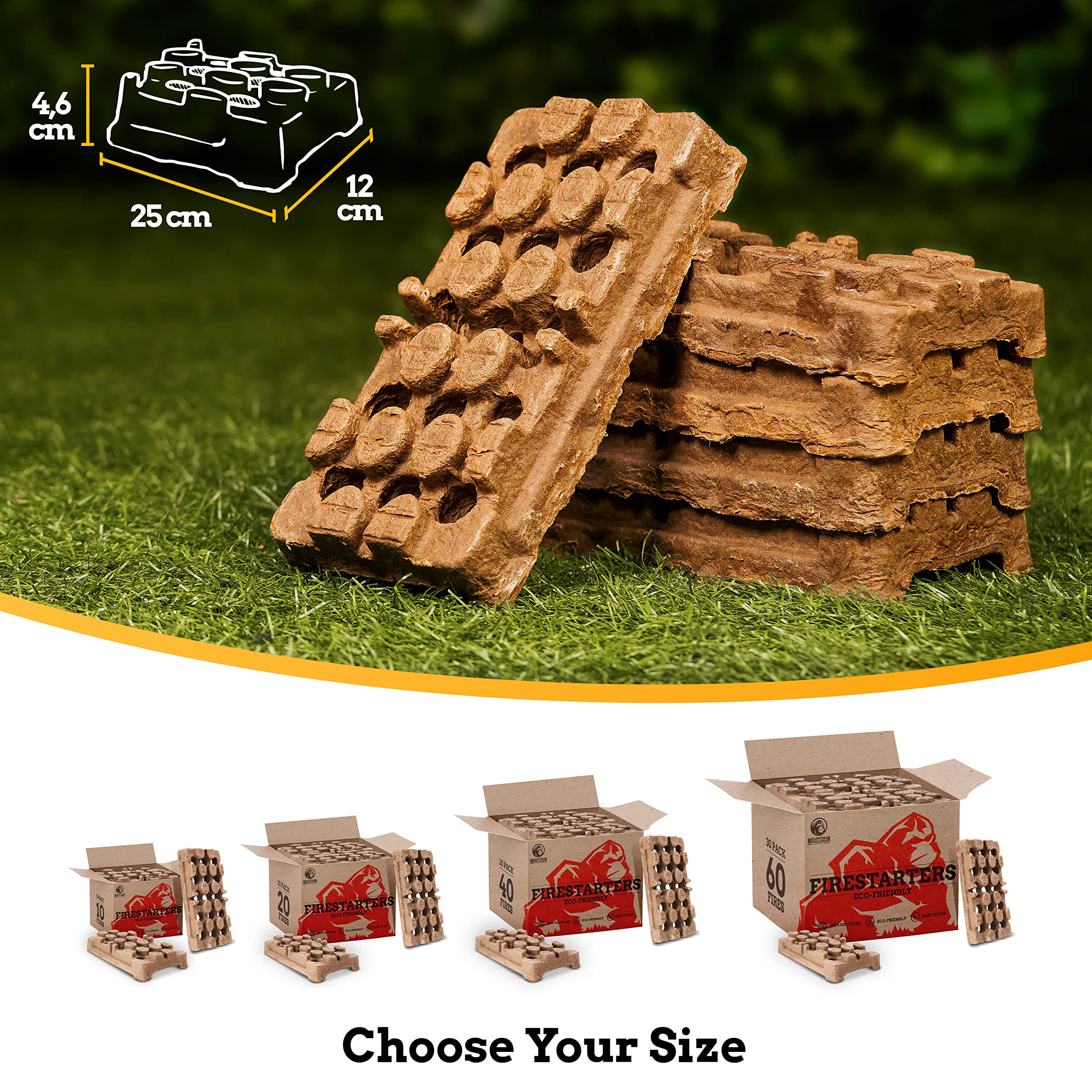 Natural Firelighters for Wood Burner, Fireplace & BBQ | Eco-Friendly Fire Starters for Indoor & Outdoor Use – Perfect for Camping, Backyard Grilling & Cozy Fireplace Nights