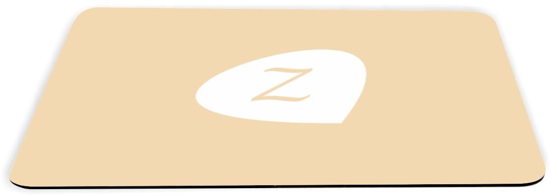 Z Initial Gaming Mouse Pad - Light Beige Twine Color with Petal Leaves Design for PC, Laptop, Office & Home Use | Lightning Series (MPSQ-RK-43746)