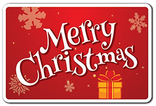Merry Christmas Sign - Holiday Season Greeting Decor for Indoor & Outdoor Use - 14 Inch Tall - Perfect for Home, Office, and Party Decorations