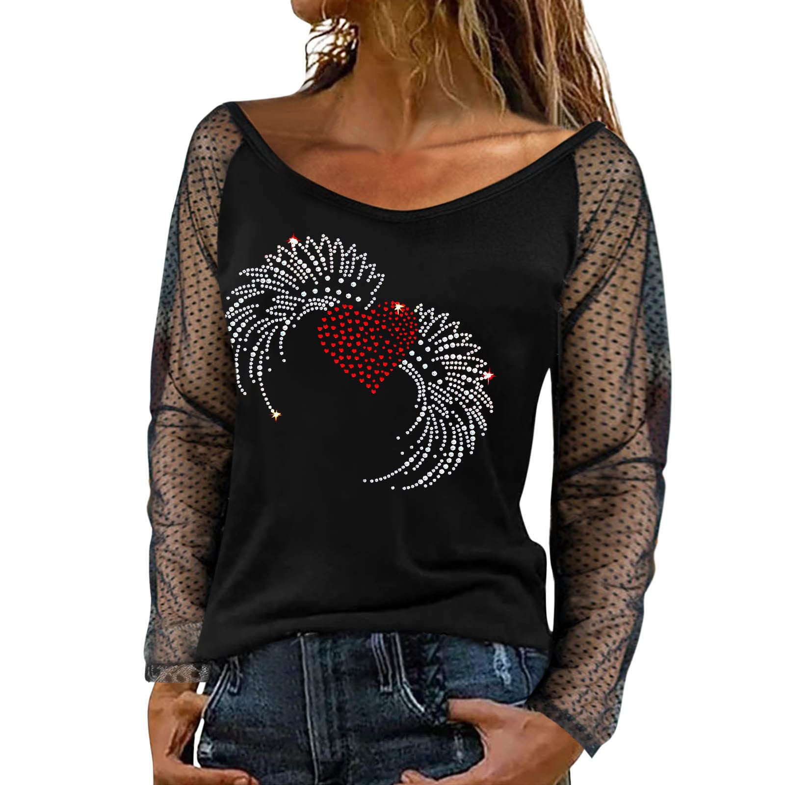 Women's Long Sleeve Tops - Casual Loose Cold Shoulder Blouse with Halter Neck & Hollow Out Design | Perfect for Fall Layering, Date Nights & Office Wear