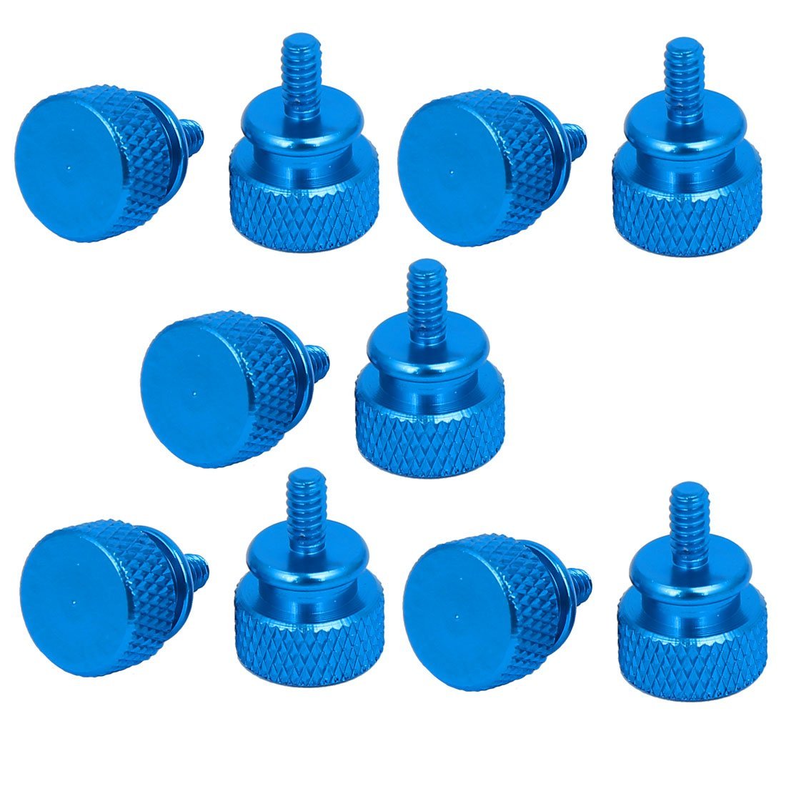 10 Pack Sky Blue 6-32 Thumb Screws - Knurled Fully Threaded PC Case Screws for Computer Builds & Hardware Upgrades | Perfect for DIY PC Assembly & Maintenance