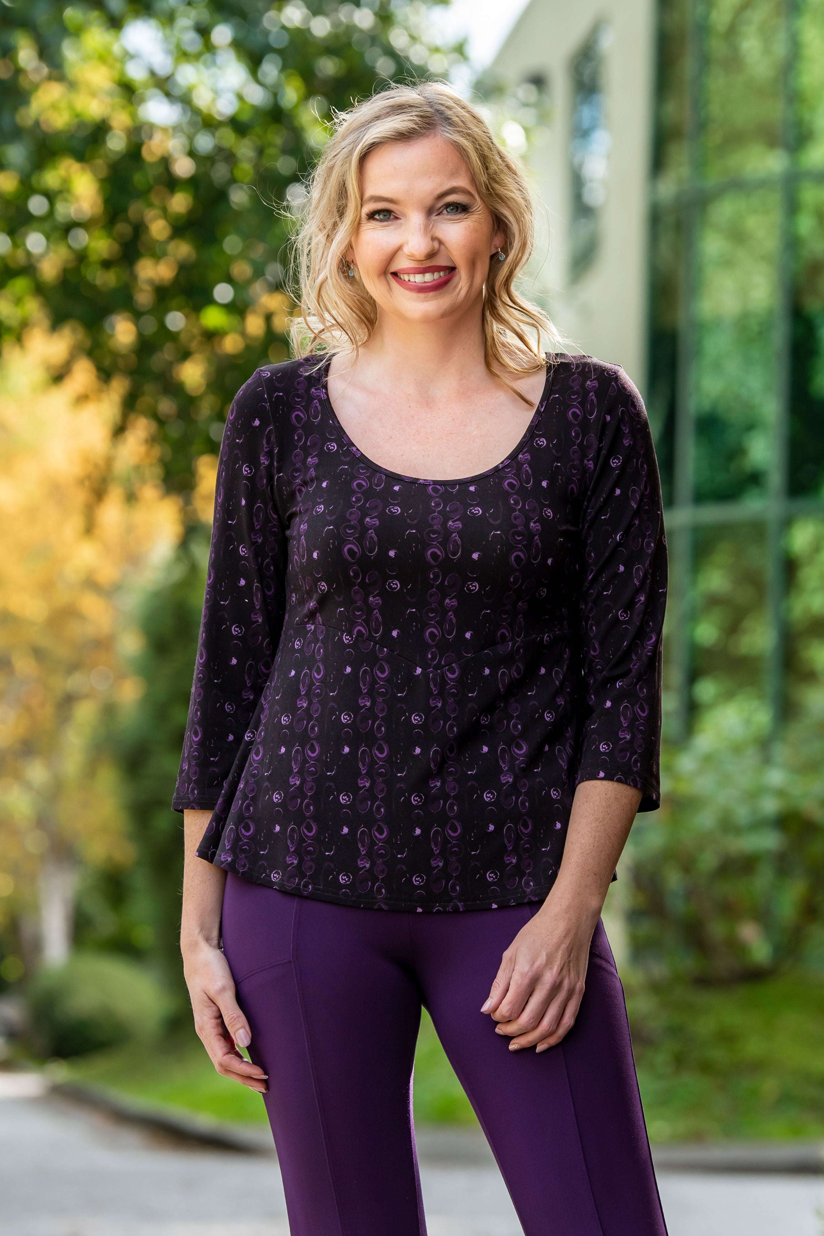 Kim 3/4 Sleeve Blouse with Royale Necklace - Bamboo Fabric Women's Tops for Work & Casual Wear | Final Sale