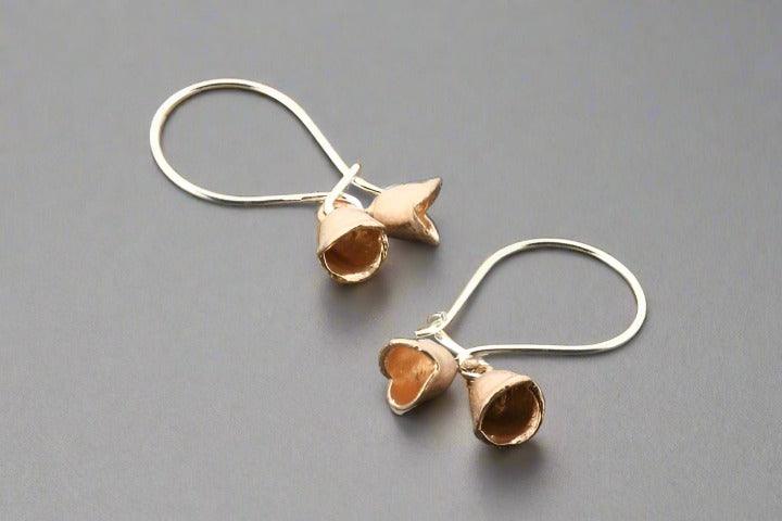 2-Pack Rose Gold & Silver Bell Earrings for Women - Elegant Dangle Earrings for Party, Wedding & Everyday Wear