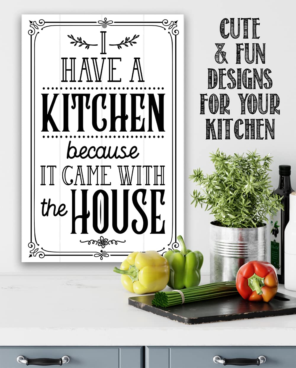 Vintage Rustic Metal Kitchen Sign - 'I Have A Kitchen' Wall Decor for Farmhouse & Home - Indoor/Outdoor Kitchen Accessories & Wall Art - Perfect for Kitchen, Dining Room, or Patio Decor