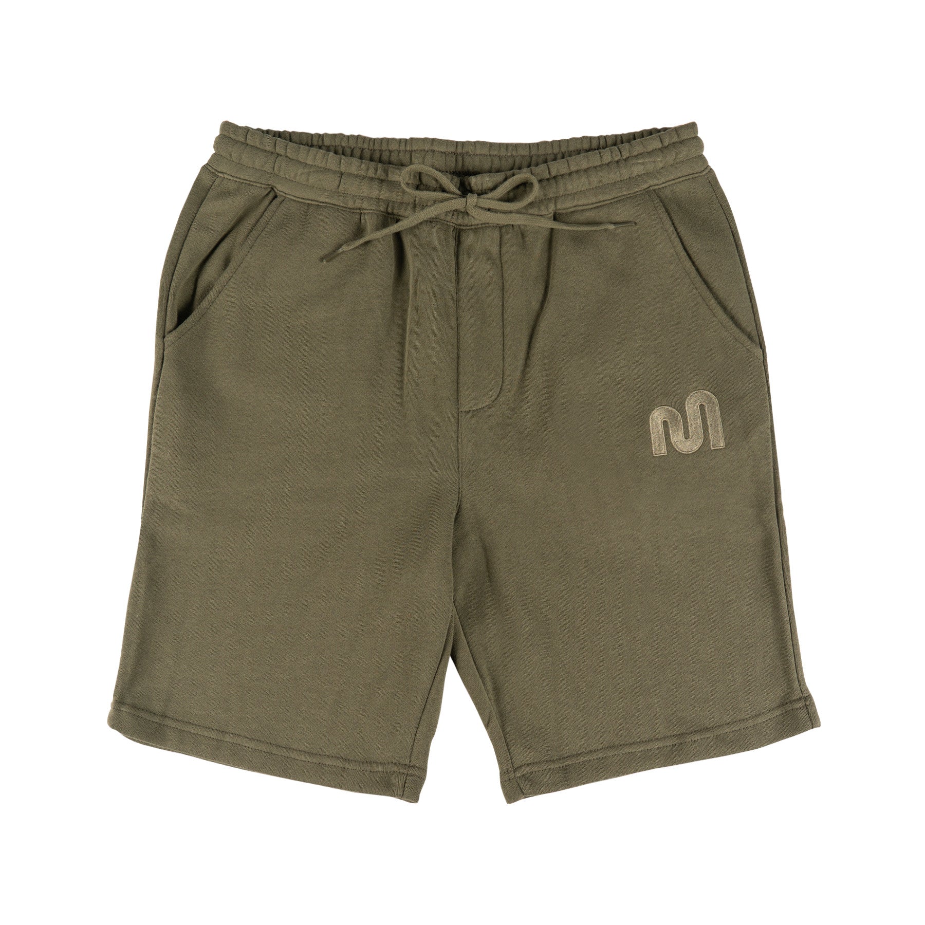 Mythical Embroidered Sweatshorts for Women - Green Cotton Lounge Shorts with Unique Design | Perfect for Yoga, Gym, and Casual Wear