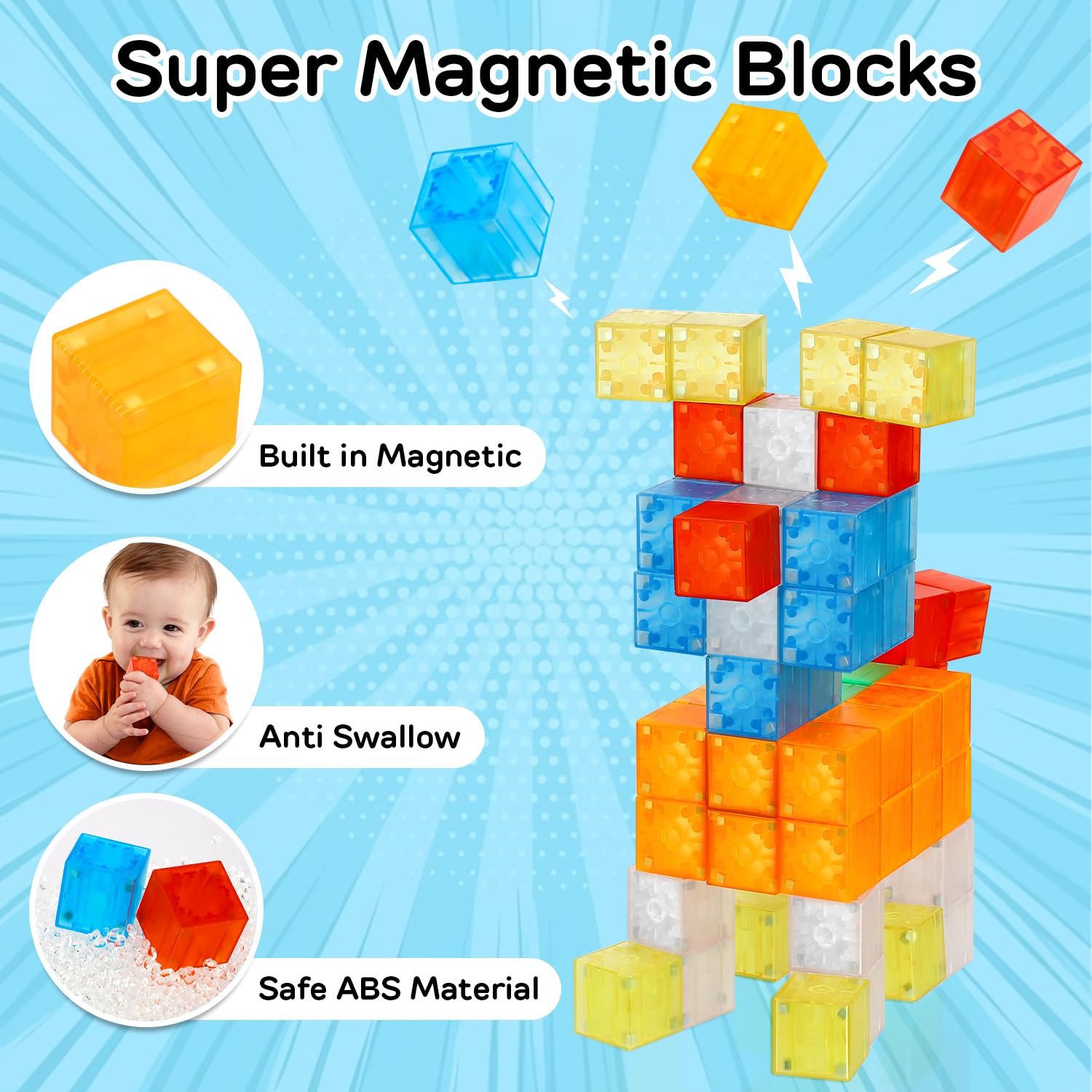 TOY Life 36PCS Magnetic Building Blocks for Kids Ages 3-8 | STEM Educational Toys for Toddlers | Creative Construction Toys for Boys & Girls | Perfect for Classroom, Birthday Gifts & Indoor Play