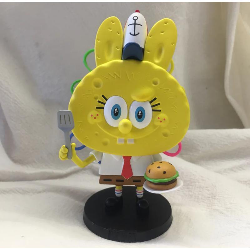 Labubu The Monsters x SpongeBob Series Champion Chef Collectible Figure - Limited Edition SpongeBob SquarePants Crossover Toy for Display & Gift (Perfect for Anime Fans, Home Decor, and Pop Culture Collectors)