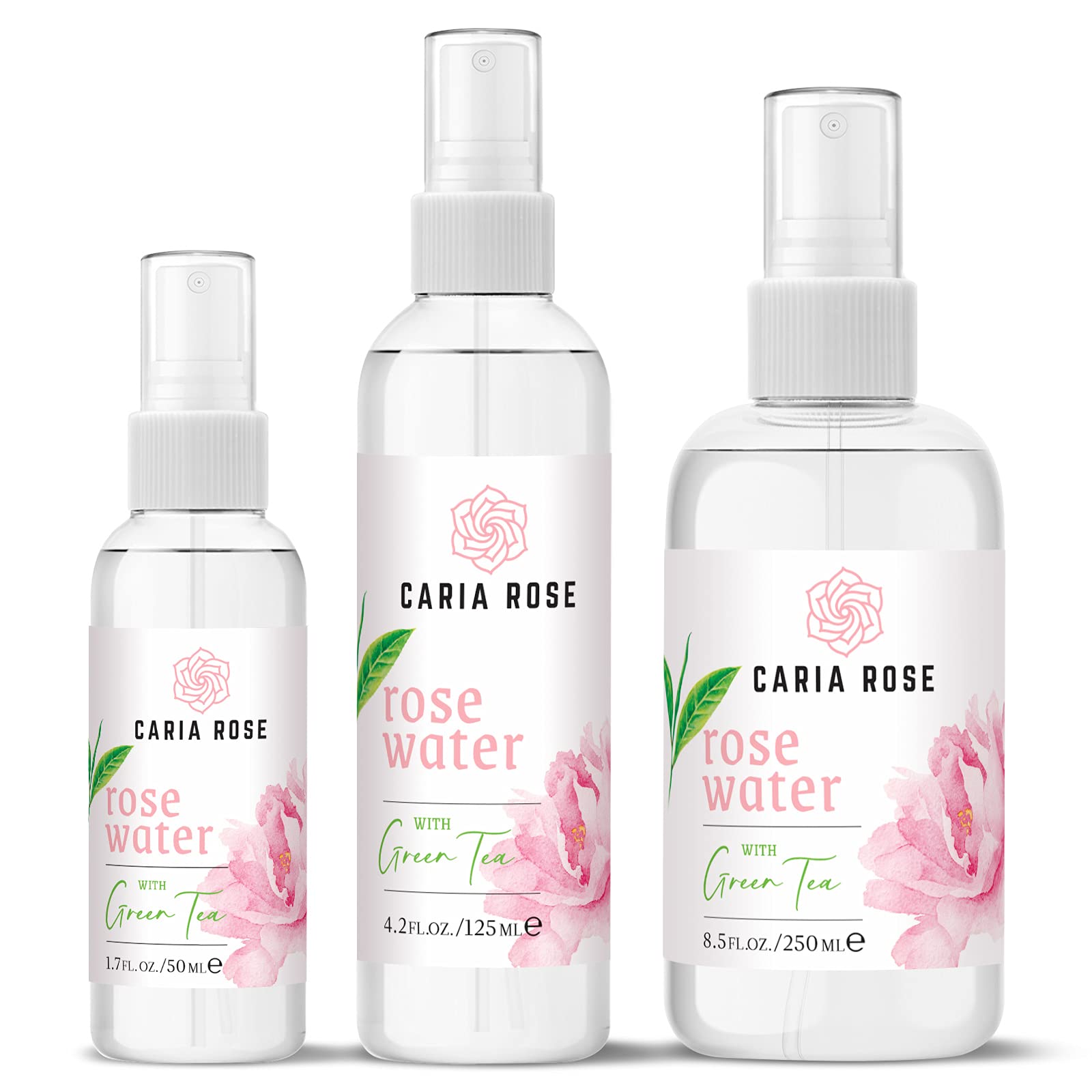 Organic Rosewater Hydrating Facial Spray with Green Tea Extract | Alcohol-Free Toner for Dry & Sensitive Skin | 1.7 oz Travel Size | Perfect for Gym, Office & Airplane Hydration