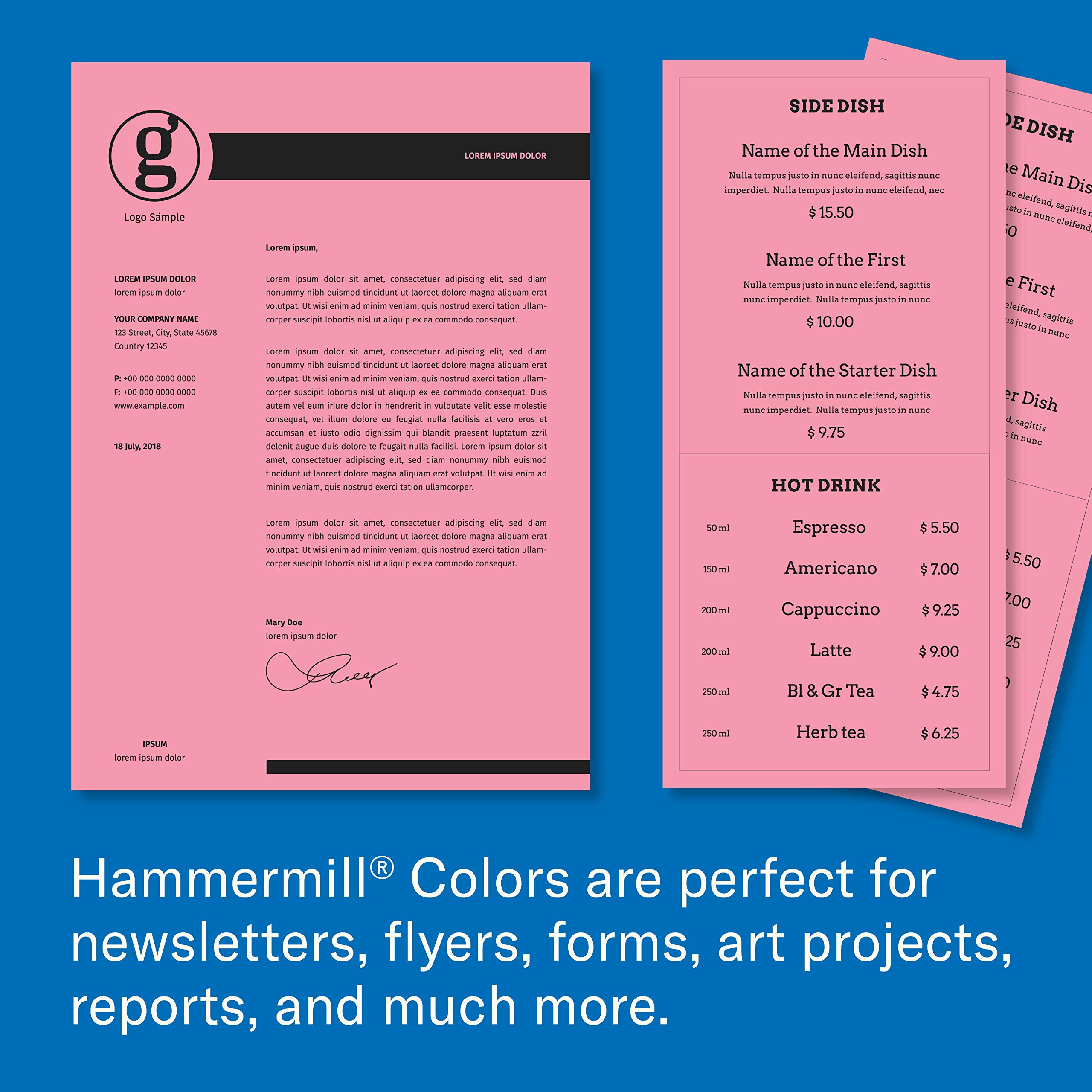 Hammermill 20 lb Cherry Colored Printer Paper, 8.5 x 11 Inches, 500 Sheets/Ream - Pastel Paper for Flyers, Invitations & Craft Projects - Made in USA (102210R)