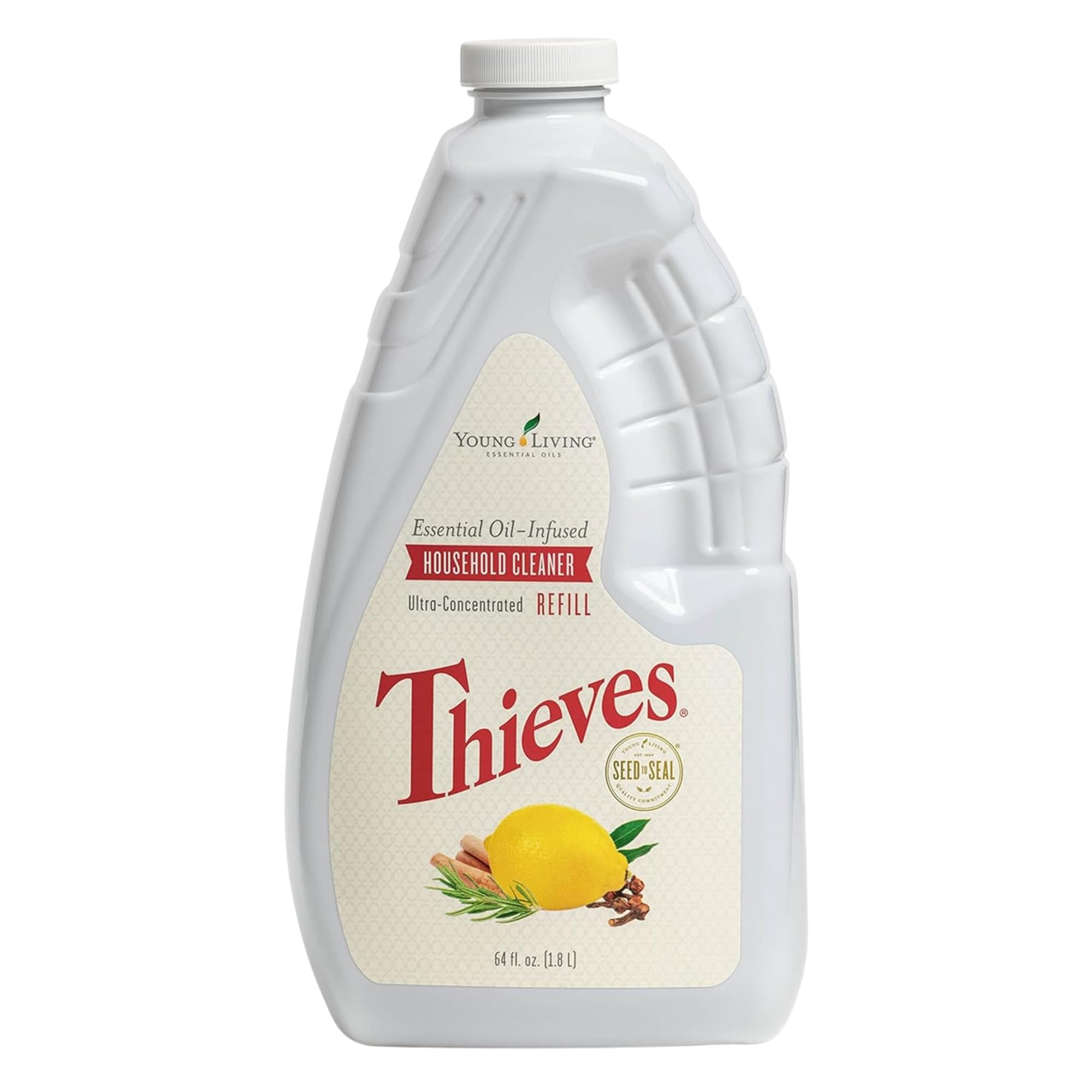 Young Living Thieves Household Cleaner Refill 64 fl oz - All-Surface Plant-Based Cleaner | Pet-Safe Formula with Essential Oils | for Kitchen, Bathroom, Floors & More | Eco-Friendly Home Cleaning Solution