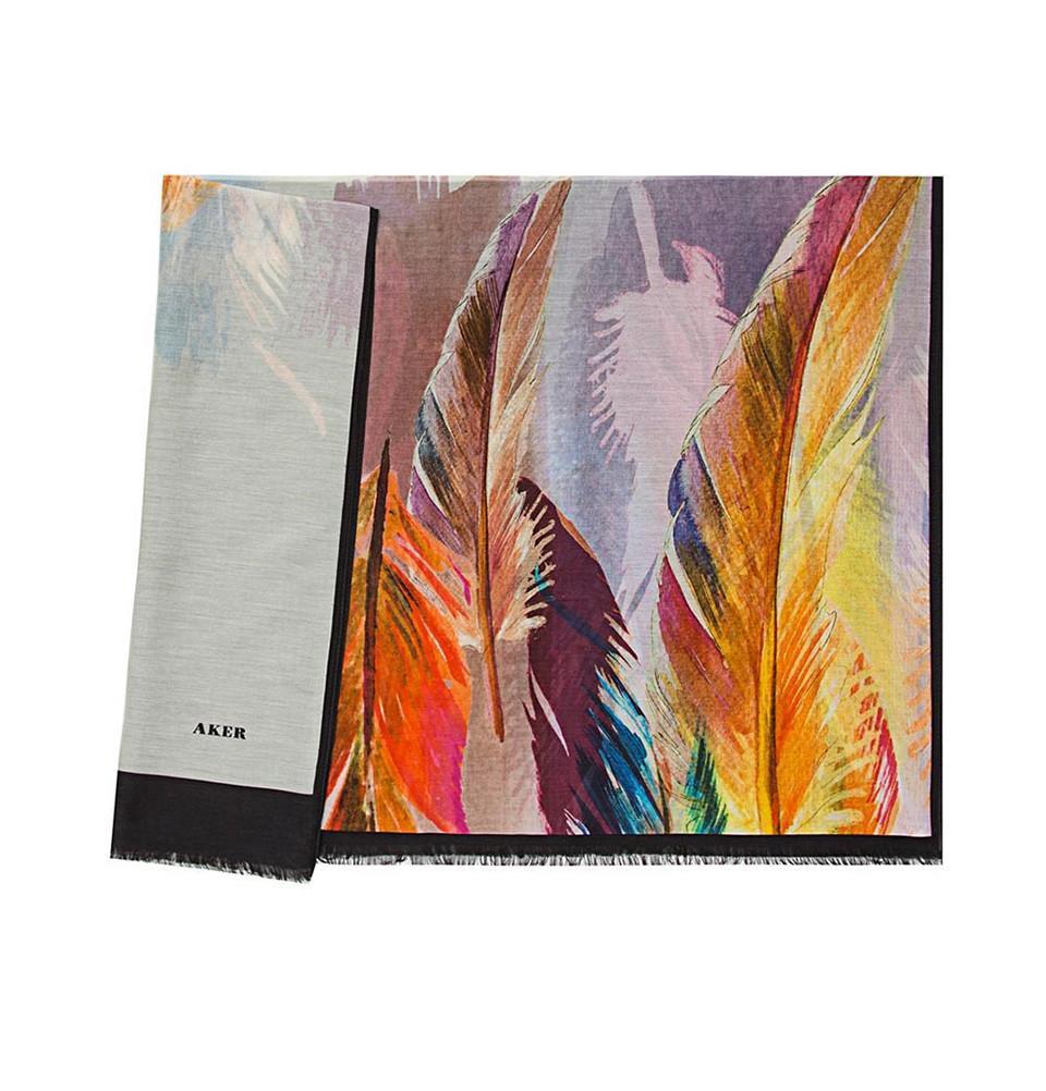 Aker Silk Cotton Patterned Shawl #7343 412 - Elegant Women's Scarf for Casual, Office & Evening Wear