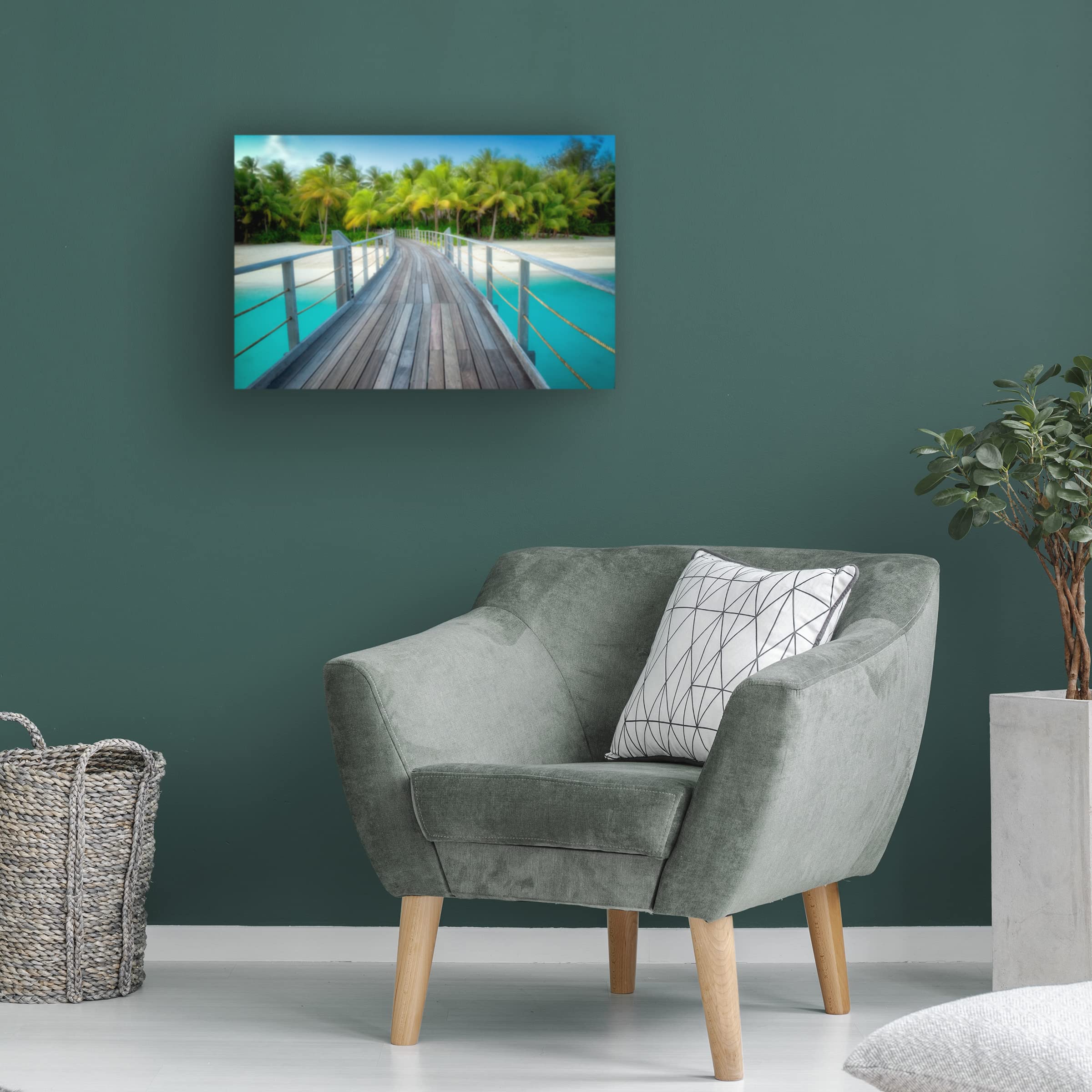 Dennis Frates 'Pier 6' Canvas Wall Art Print - Seascape Beach Decor for Living Room, Bedroom & Office - Trademark Fine Art Collection