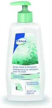 TENA Body Wash & Shampoo for Adults - 16.9 oz Gentle Cleansing Formula | Moisturizing & pH Balanced | Ideal for Sensitive Skin & Incontinence Care | Perfect for Daily Shower & Bedtime Routine