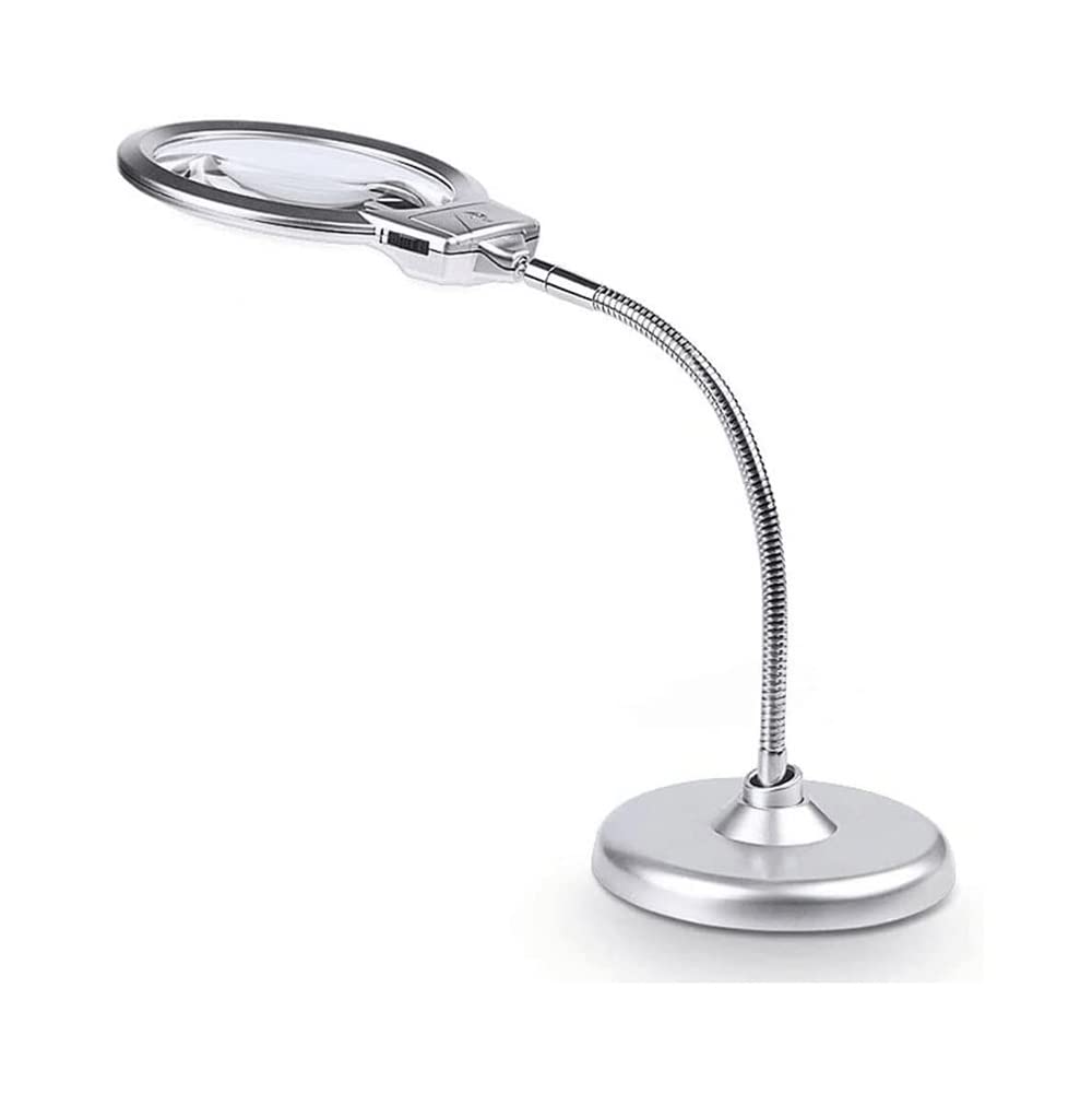 Premium 5X Magnifying Glass with LED Light & Adjustable Stand - Foldable Hands-Free Magnifier for Reading, Jewelry Making, Crafts & Close Work - Ideal for Seniors & Hobbyists