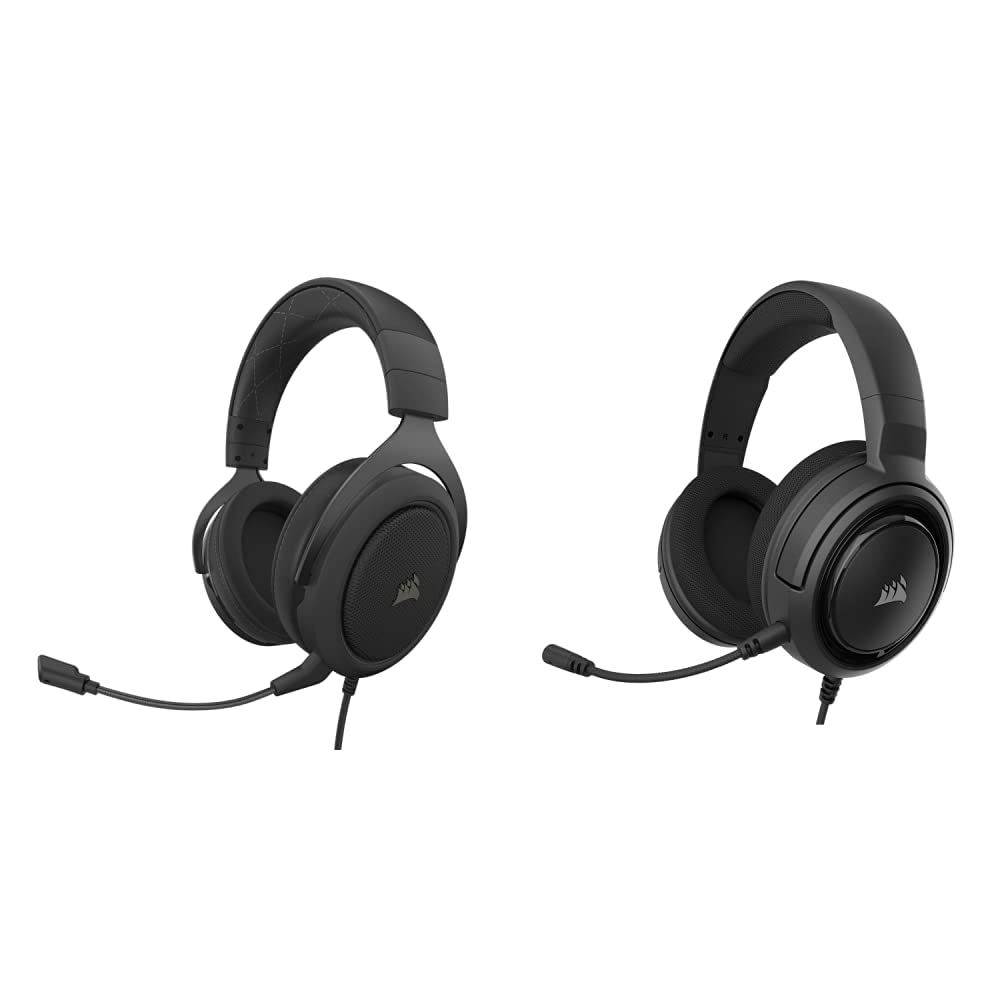 Corsair HS60 PRO 7.1 Virtual Surround Sound Gaming Headset with USB DAC & HS35 Stereo Headset - Carbon | Memory Foam Earcups | Compatible with PC, Mac, Xbox Series X/S | Perfect for Competitive Gaming & Immersive Entertainment