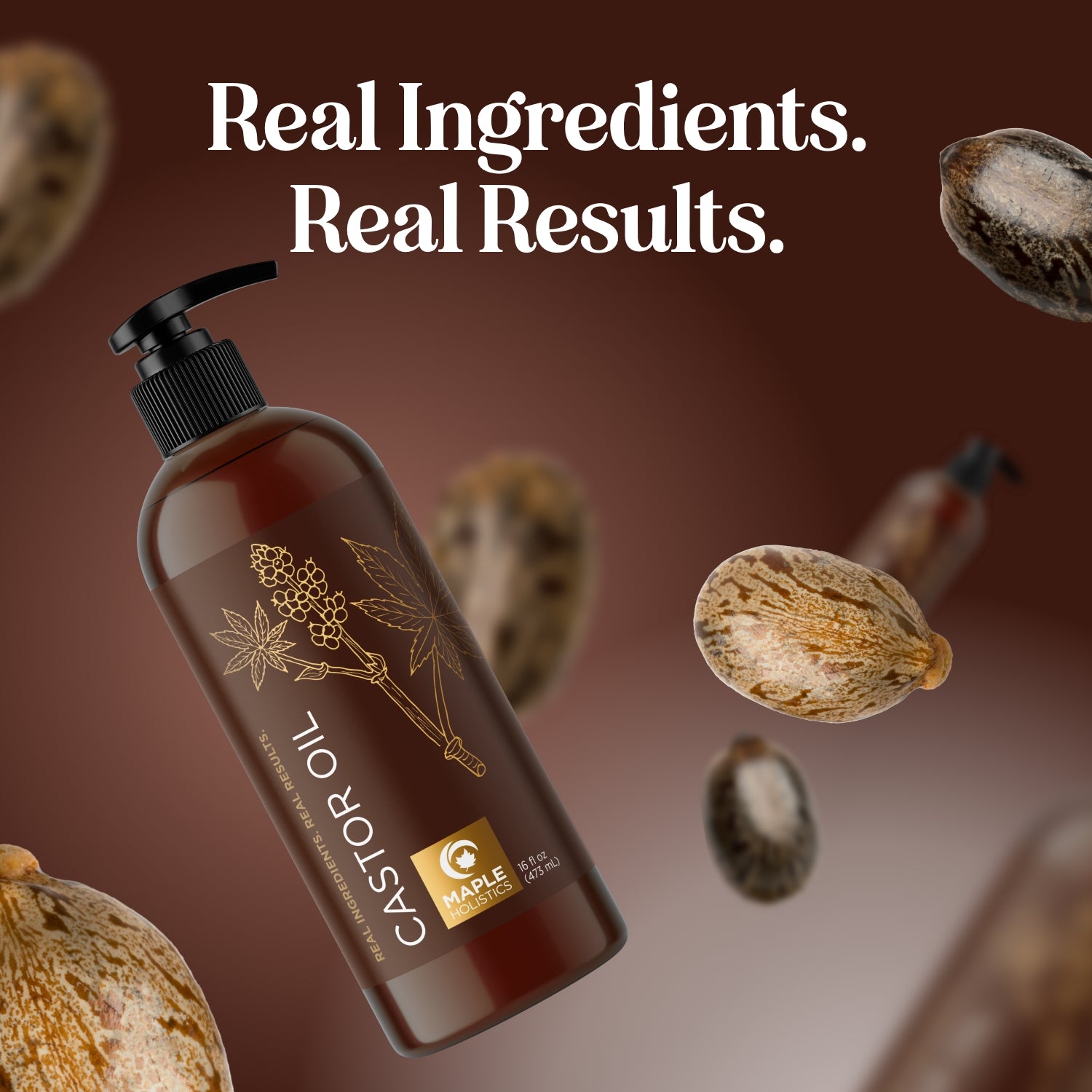Organic Cold-Pressed Castor Oil for Hair Growth, Eyelashes & Eyebrows - 100% Pure & Natural - Promotes Thicker, Longer Hair - Perfect for DIY Beauty & Skincare Recipes