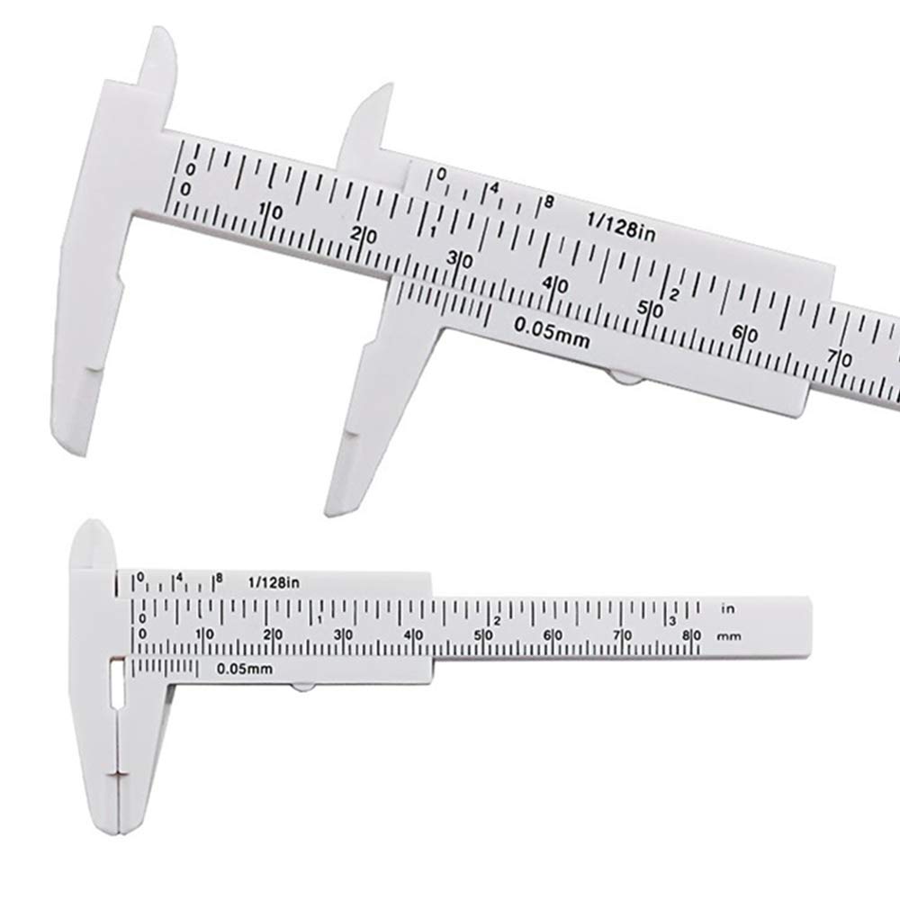 80mm Mini Plastic Sliding Vernier Caliper - Precision Measuring Tool for DIY, Jewelry Making & Engineering | Digital Micrometer Gauge with Inch/Metric Scale | Ideal for Hobbyists, Crafters & Professionals