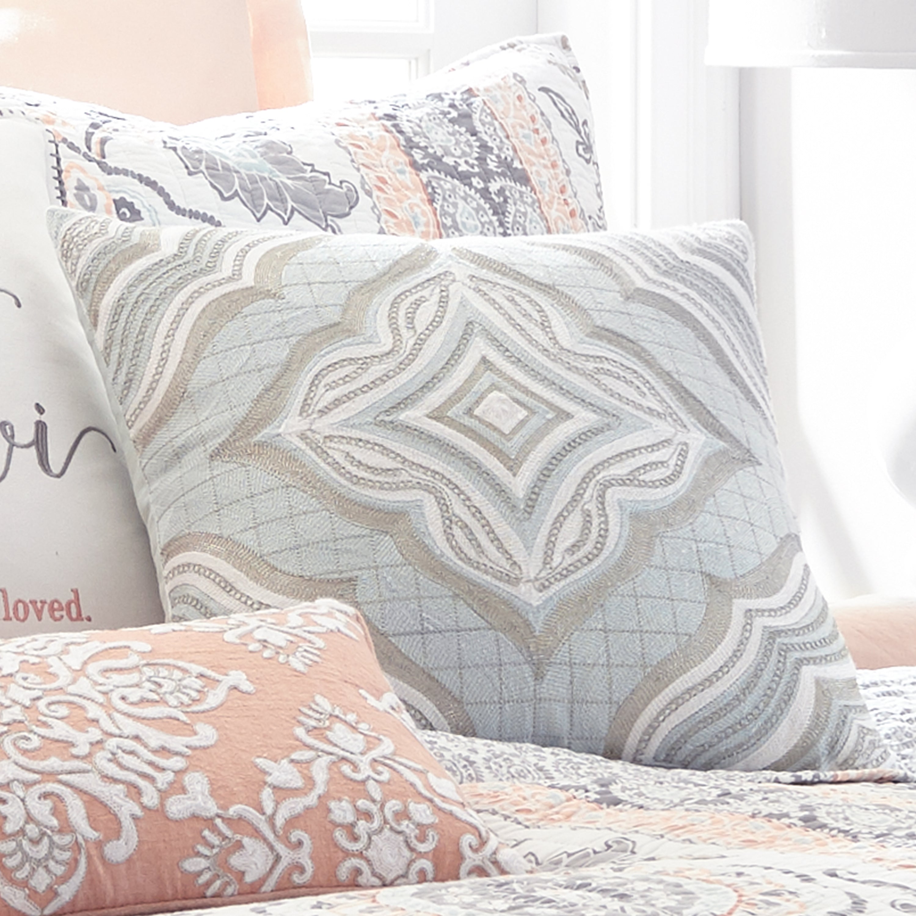 Darcy Medallion Tile Pillow - Elegant Decorative Throw Pillow for Sofa, Bed & Home Decor | Perfect for Living Room, Bedroom & Boho Style Interior Design