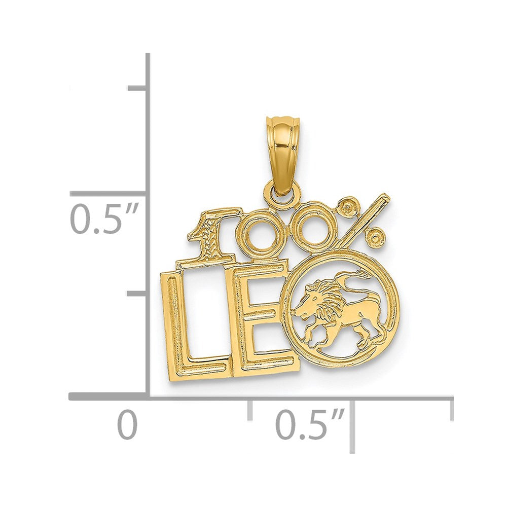 100% Gold LEO Lion Small Zodiac Charm Pendant - Model D4058 for Necklace Jewelry & Astrology Gifts