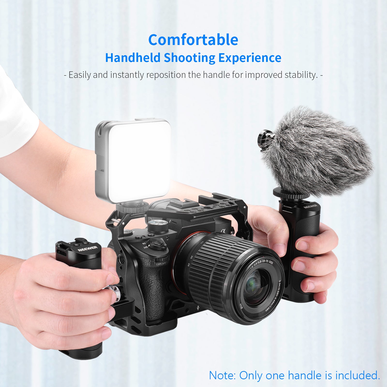 NEEWER VS105 Aluminum Alloy Camera Handle Grip - Professional Stabilizer for DSLR Mirrorless Cameras - Perfect for Vlogging, Filmmaking & Photography