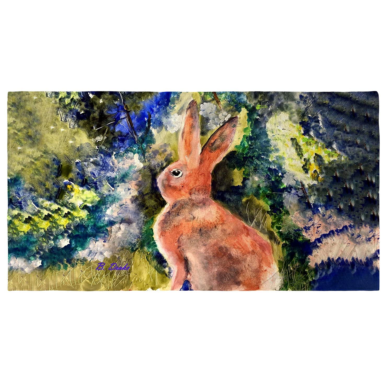 Betsy Drake Cottontail Rabbit Beach Towel - Soft & Absorbent 100% Cotton Bath Towel for Pool, Beach & Vacation - Cute Bunny Design for Summer Fun