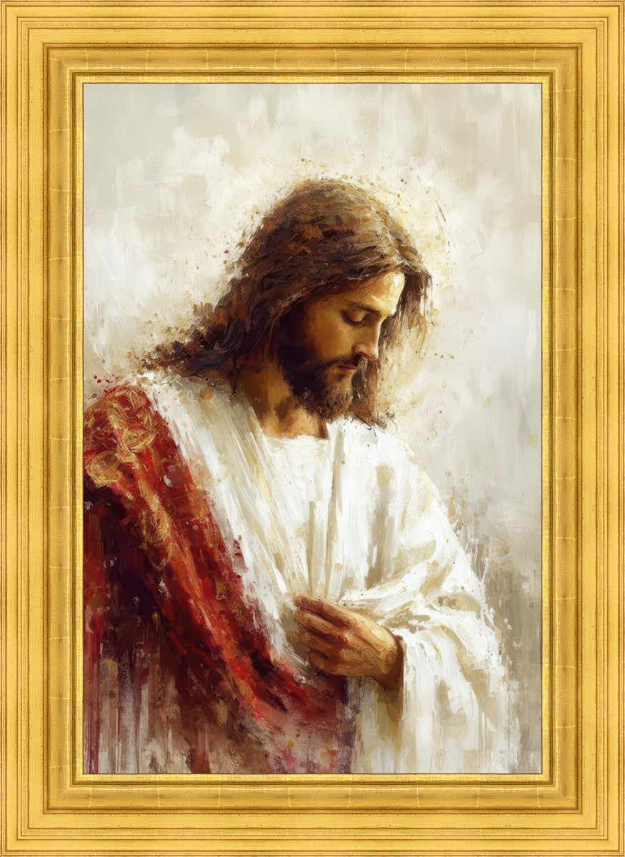 Jesus Christ in Red Robes - Religious Wall Art for Home & Church Decor - Perfect for Prayer Rooms, Sunday Schools & Christian Gifts