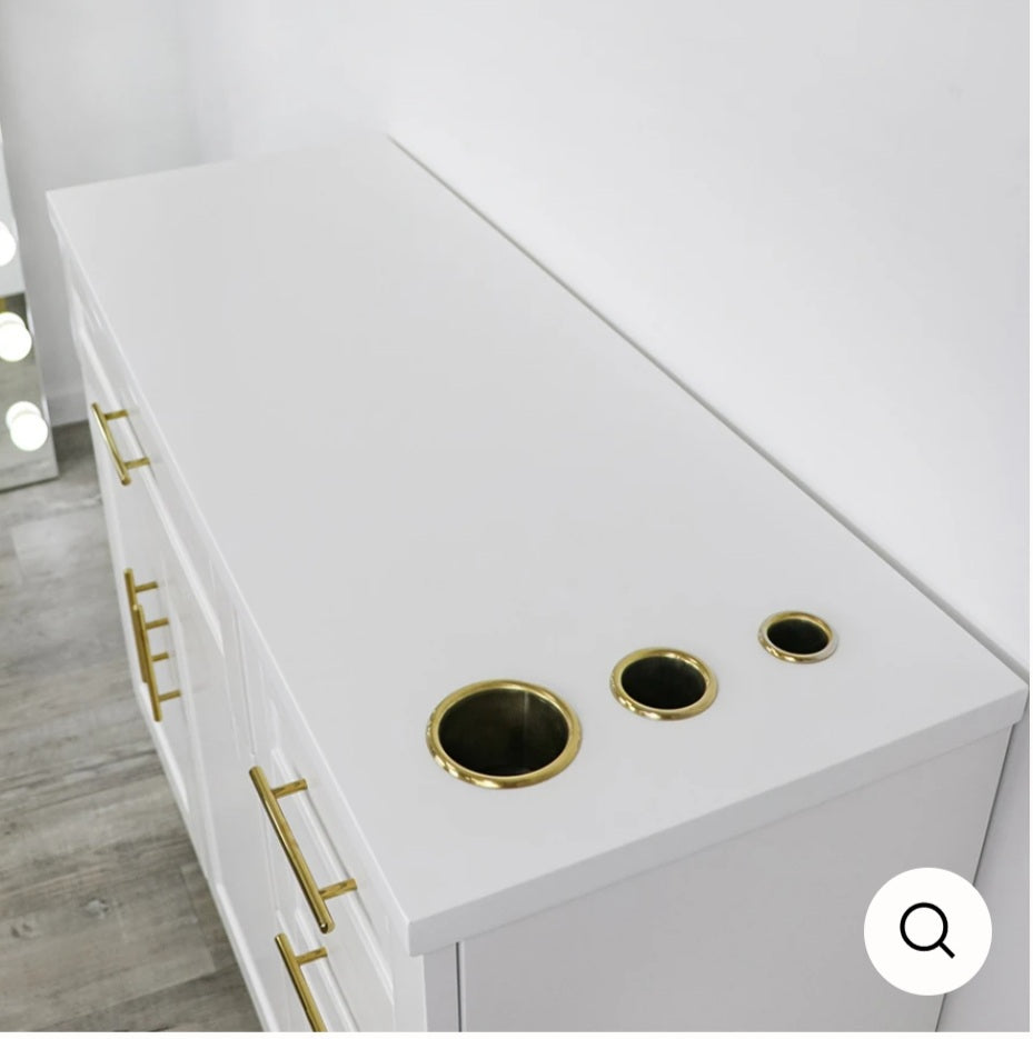 Stylish Hair Styling Station - Professional Vanity Mirror with Lights for Makeup & Hair Care | Perfect for Home Salon, Bridal Dressing & Beauty Room