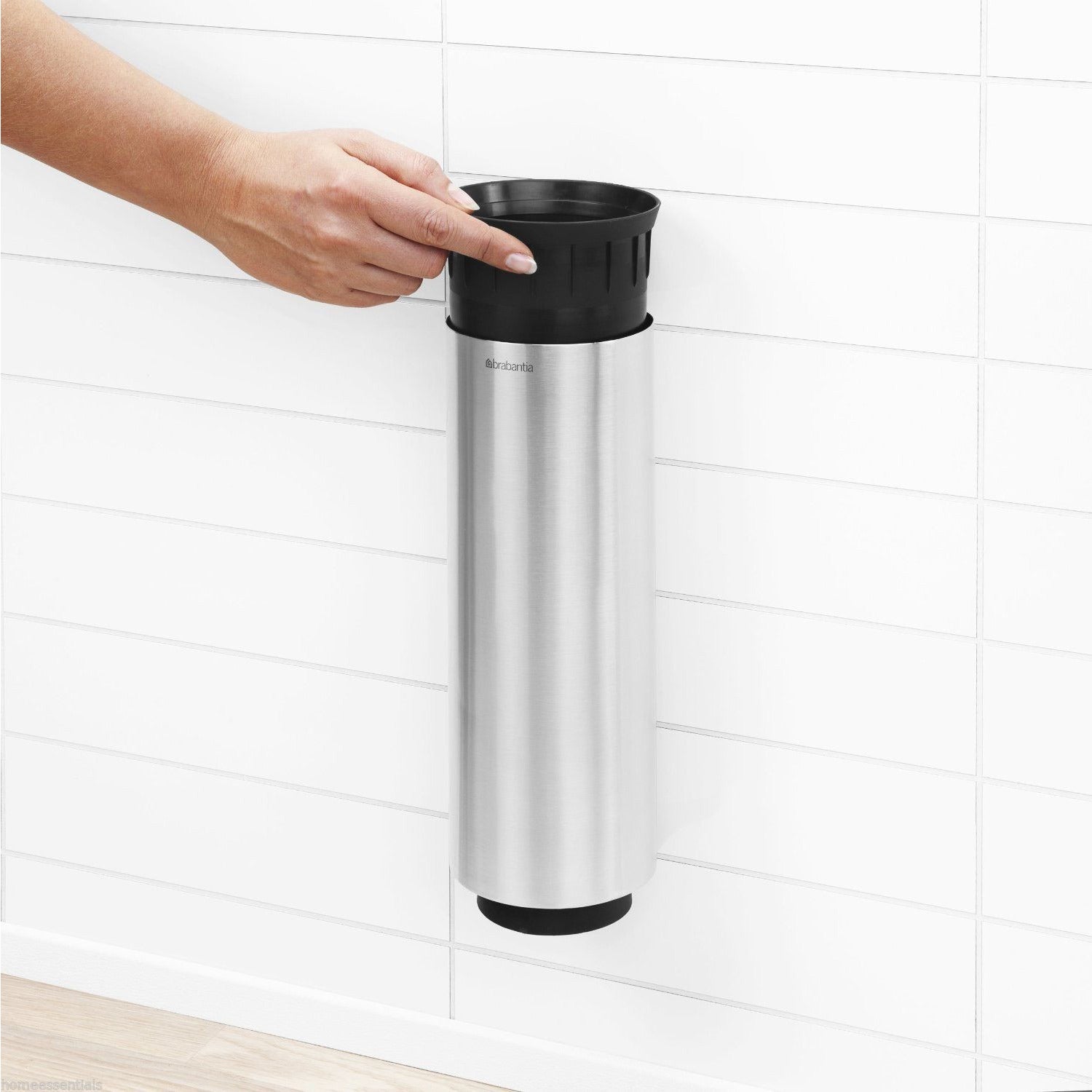 BRABANTIA Modern Toilet Brush with Holder - Stainless Steel & Plastic - Hygienic Bathroom Cleaning Tool for Home & Office Use