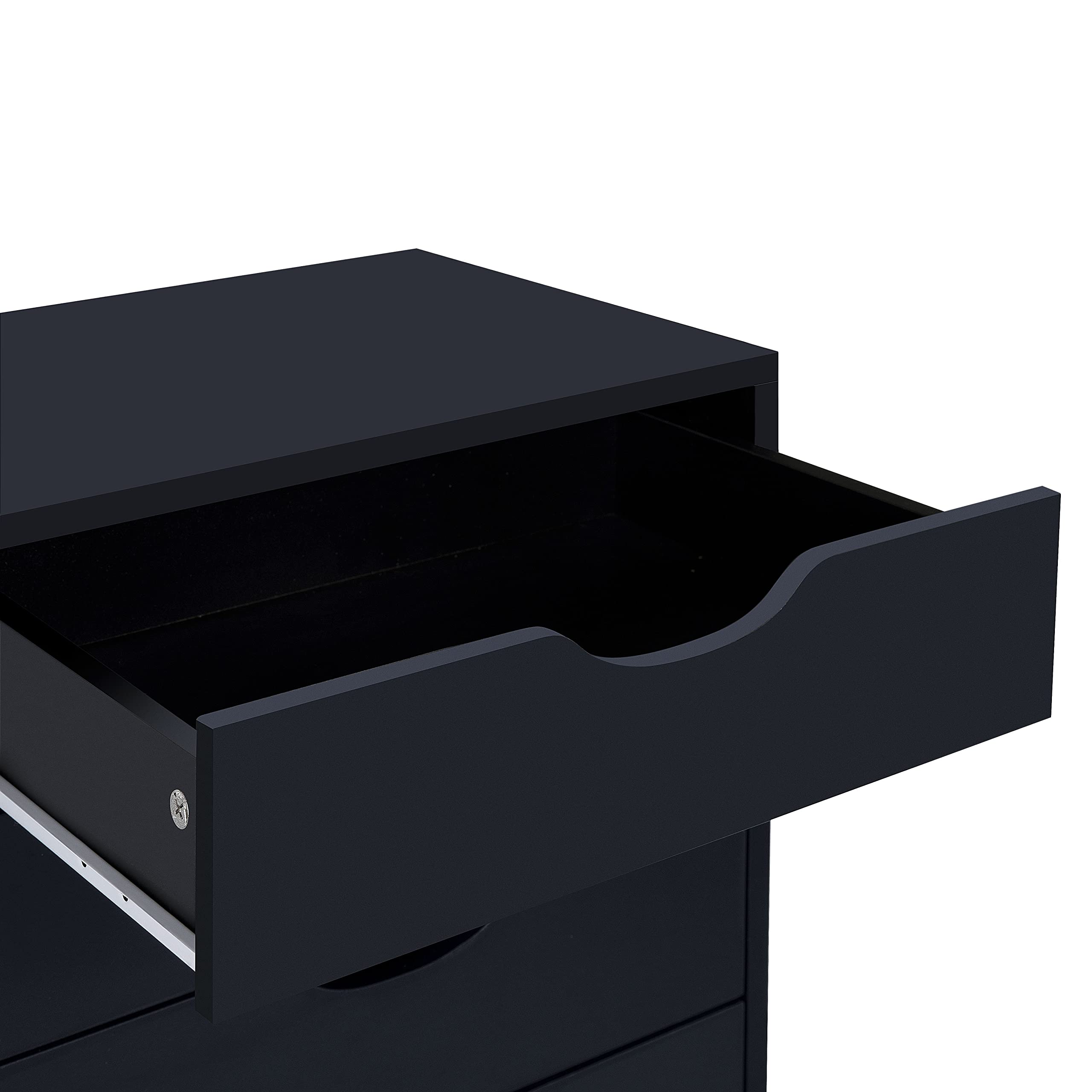 Naomi Home 9-Drawer Dresser for Bedroom - Tall Makeup Vanity with Storage Shelves, Small Closet Organizer (200 lbs Capacity) - Black - Perfect for Bedroom Storage, Makeup Organization & Small Space Furniture
