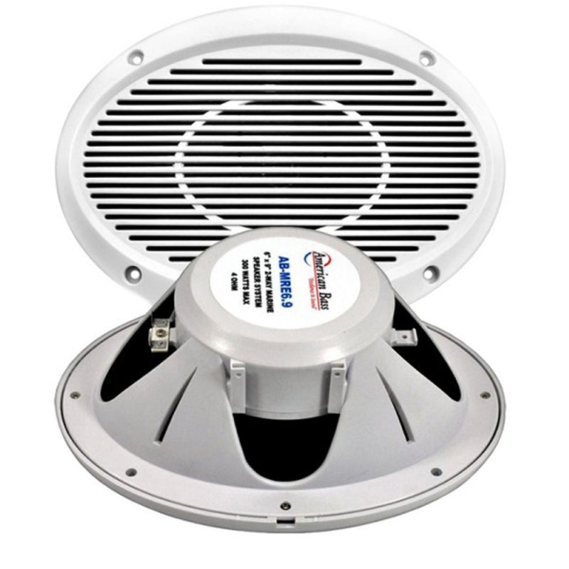 American Bass ABMRE69 300W Max 6x9 2-Way Marine Speakers - Waterproof Boat Audio for Outdoor, Marine & Off-Road Vehicles