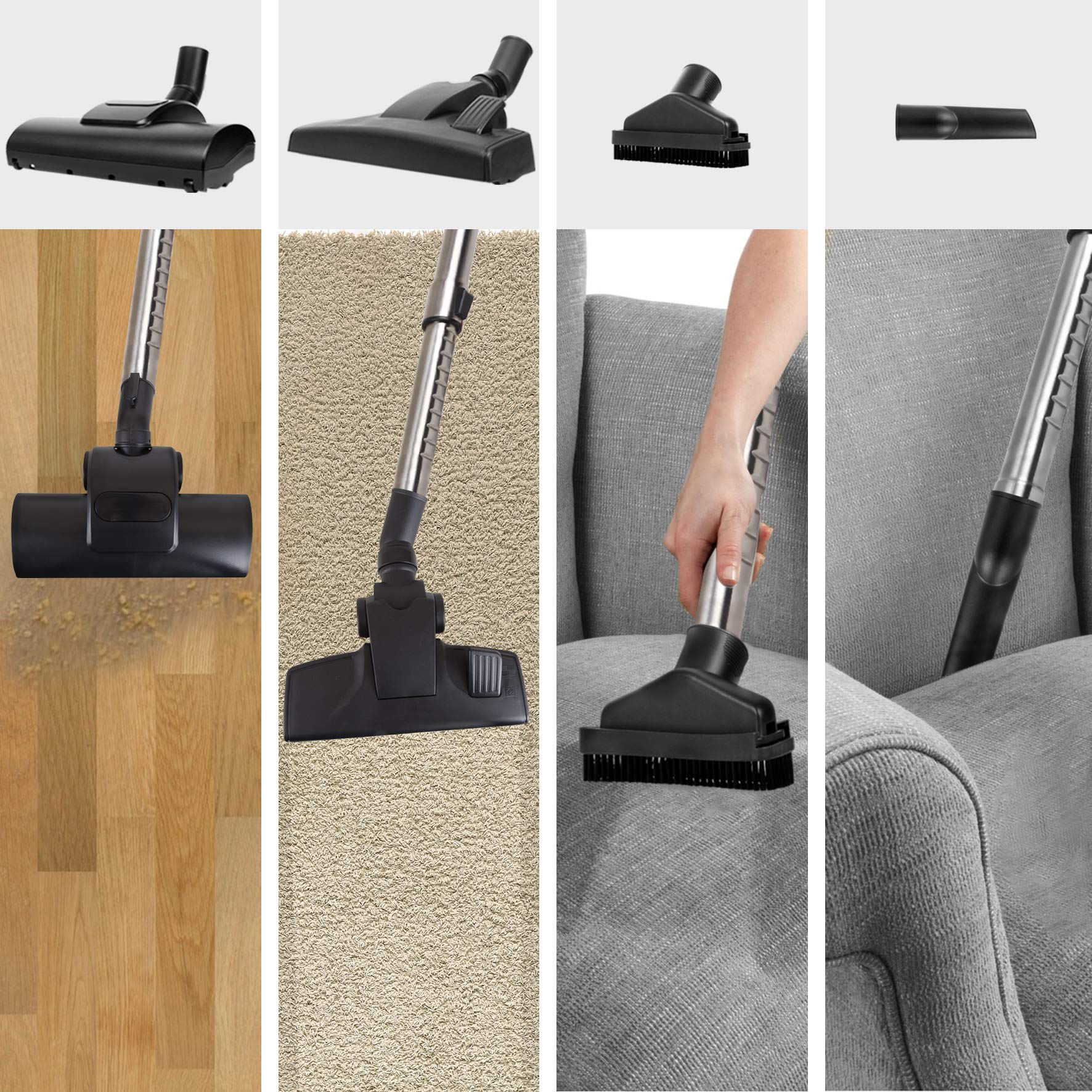 Duronic VC5010 Bagless Cylinder Vacuum Cleaner - 500W Cyclonic Carpet & Hard Floor Cleaner with HEPA Filter | Lightweight, Low Noise, Extendable Hose & 4 Attachments [Energy Class A+] | Perfect for Home, Office & Pet Hair Removal