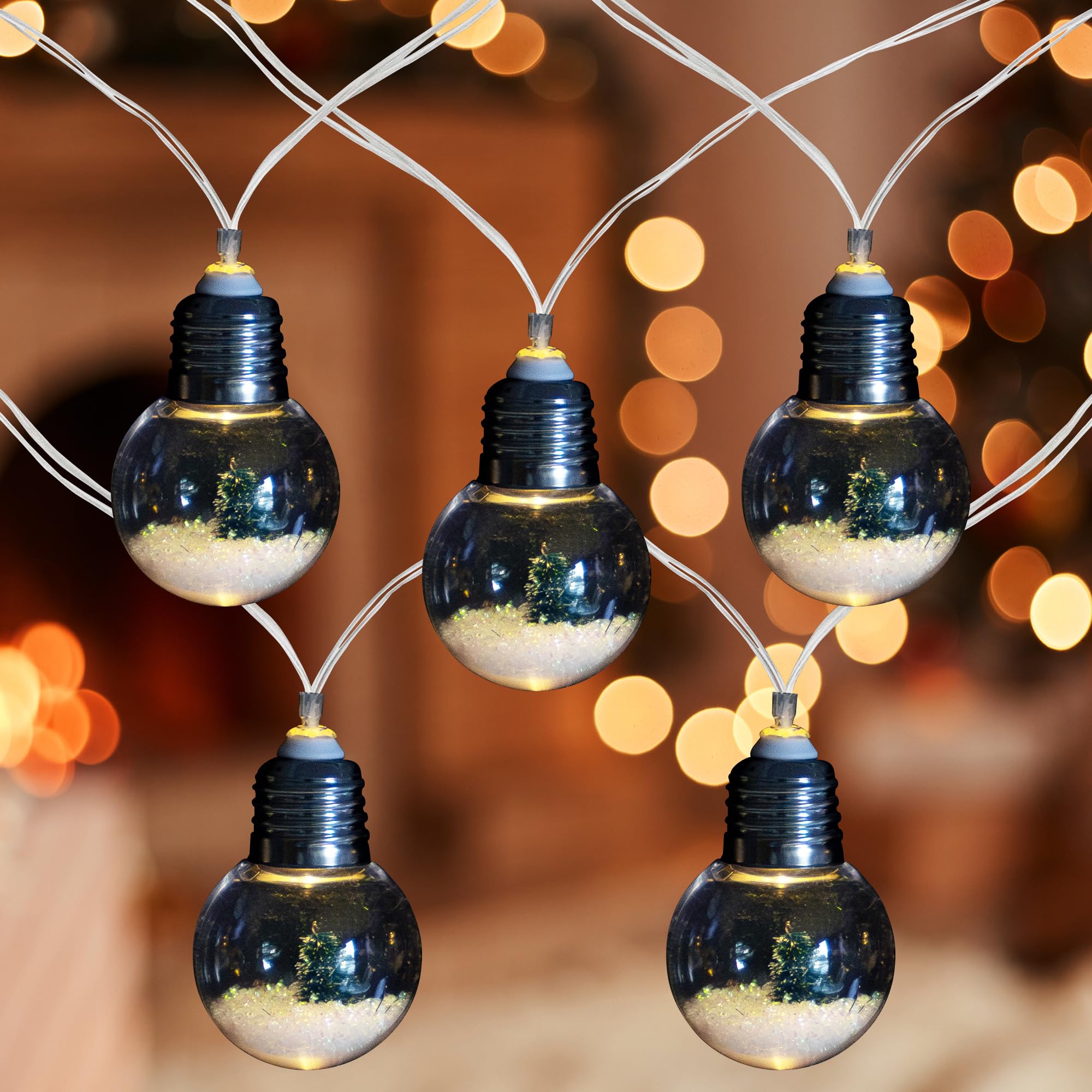 Northlight 10-Pack Warm White LED Christmas Lights - 3.25ft Clear Wire Indoor/Outdoor Holiday Decor for Tree, Home, and Party Lighting