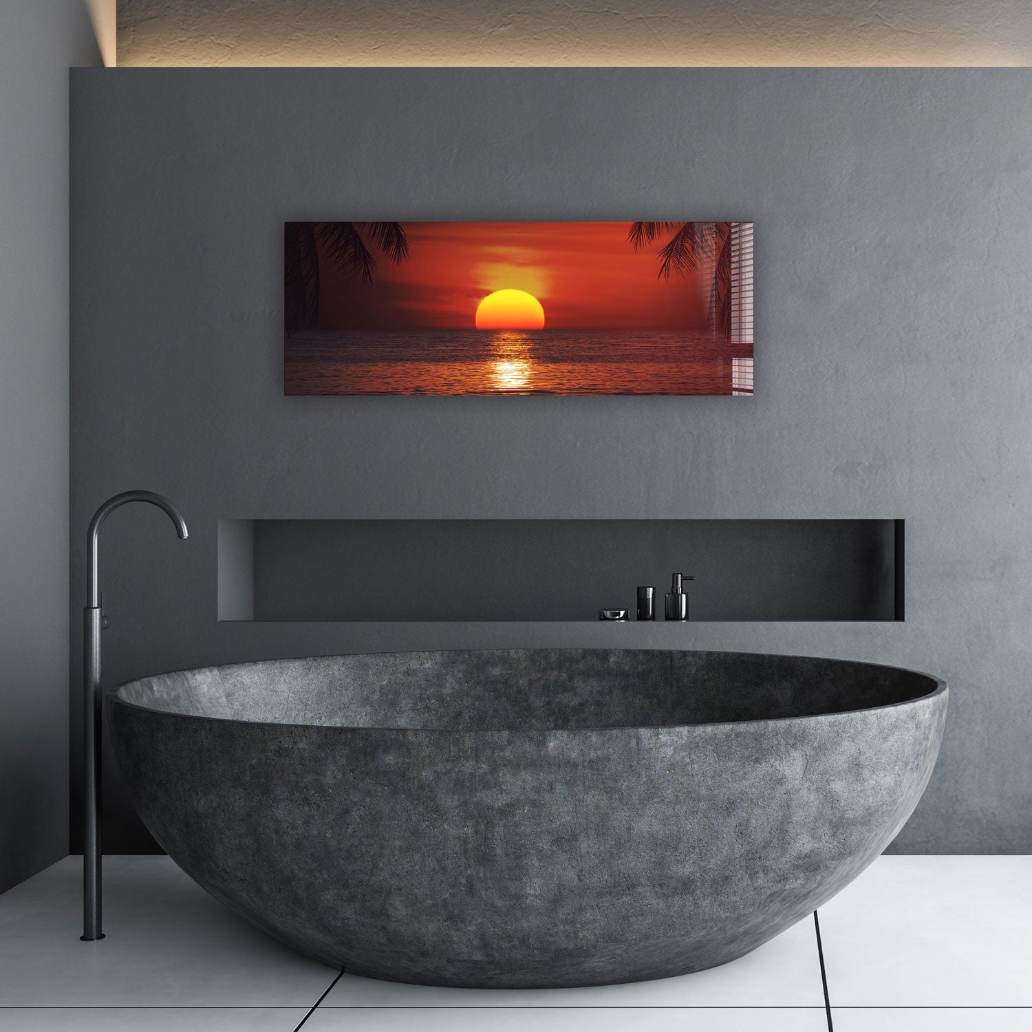 Sunset II Panoramic Wall Art - Stunning Landscape Canvas Print for Home & Office Decor | Perfect for Living Room, Bedroom, or Office Space