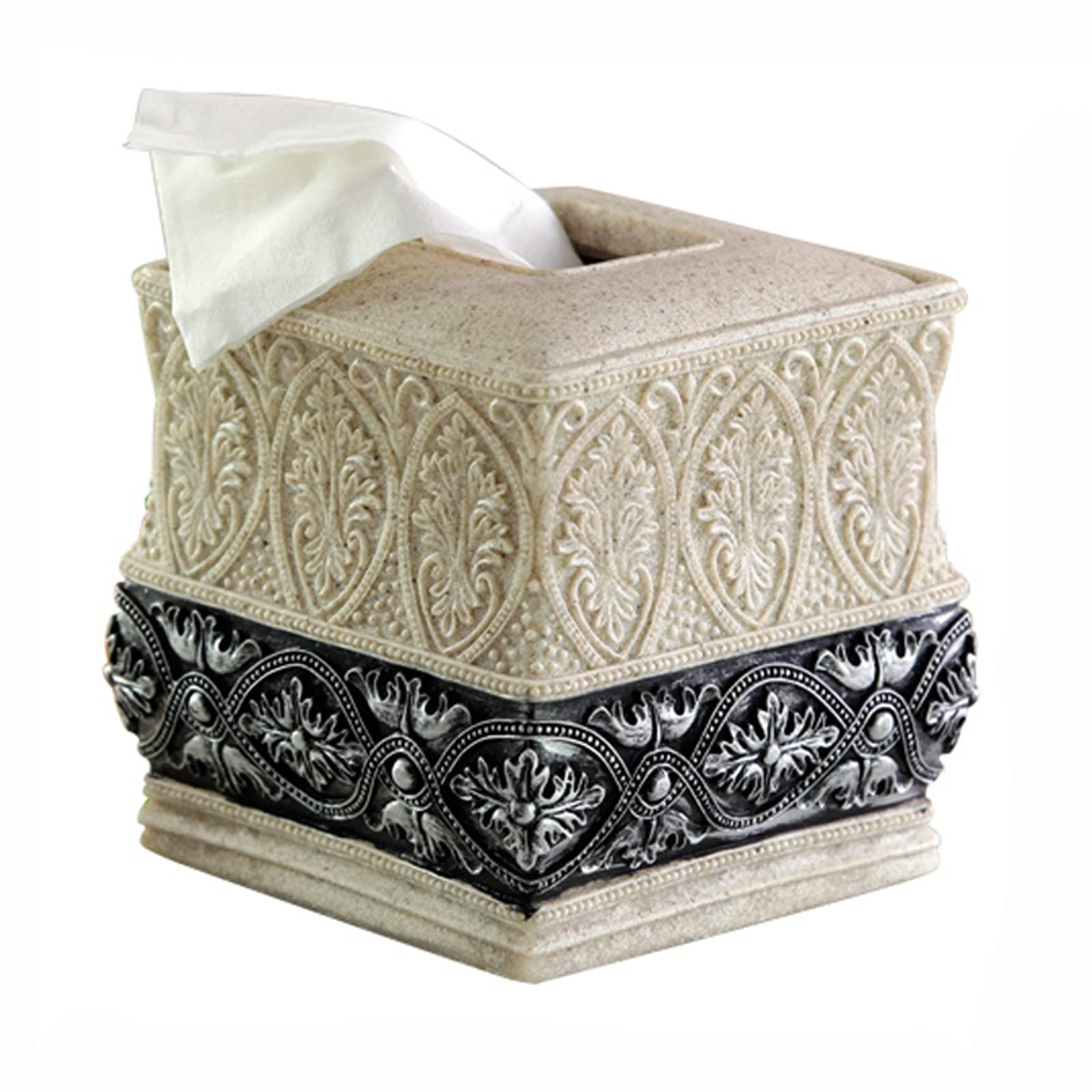 Premium Square Tissue Box Cover - Stylish Paper Facial Tissue Holder & Dispenser for Bathroom, Bedroom, Car & Office - Napkin Organizer with Elegant Design (Color: A) - Perfect for Home Decor & Gift Giving
