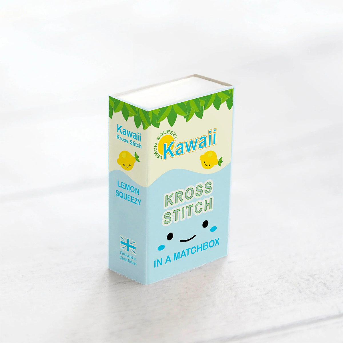 Mini Matchbox Cross Stitch Kit - Kawaii Lemon Design | DIY Embroidery Starter Set for Beginners | Perfect for Home Decor, Gift Giving & Craft Projects