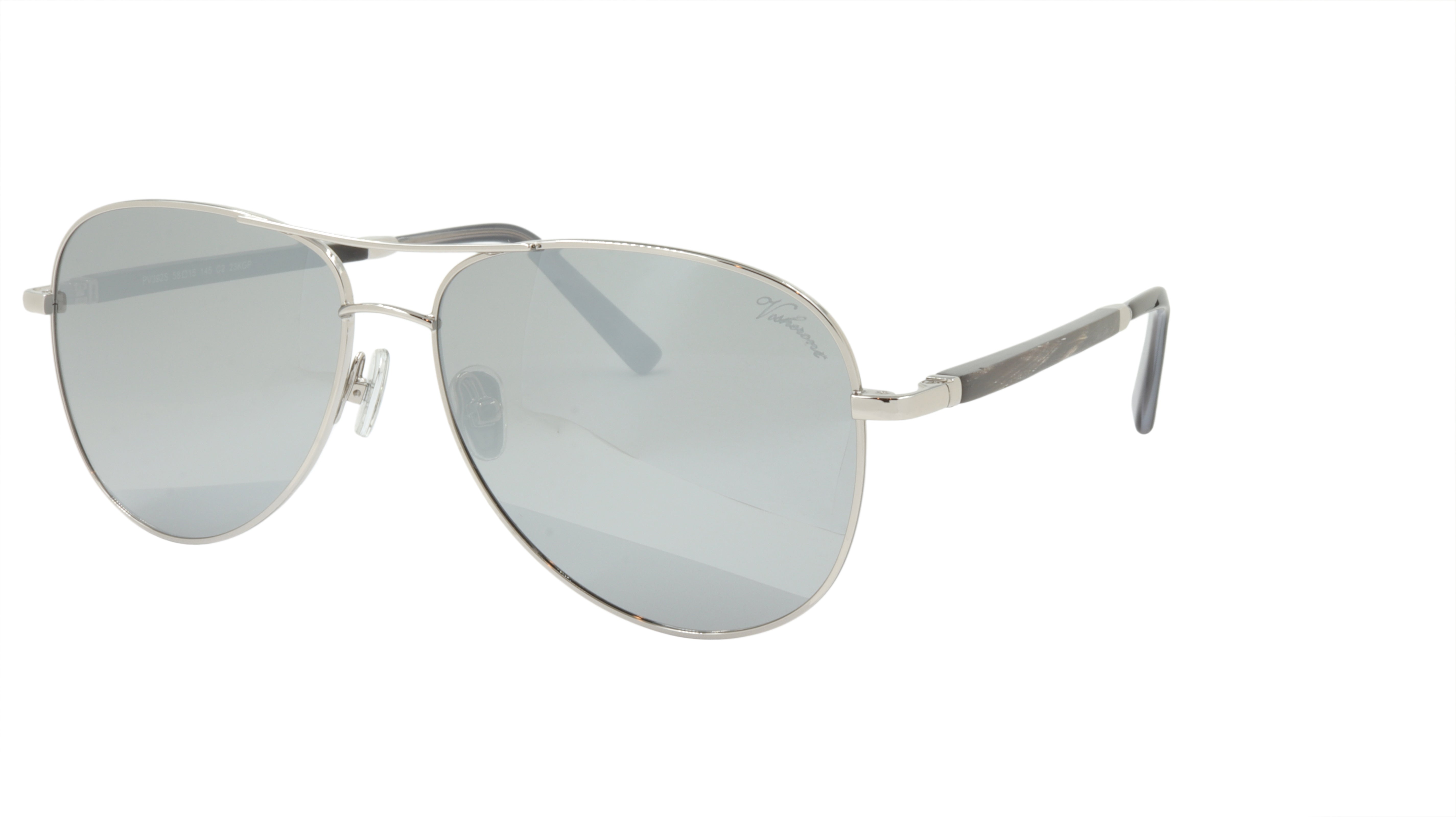 Paul Vosheront Premium Gold Plated Sunglasses - Metal Horn Acetate Frame with Mirror Lenses - Italian Made PV392S C2 - Perfect for Beach, Driving & Fashion Accessories