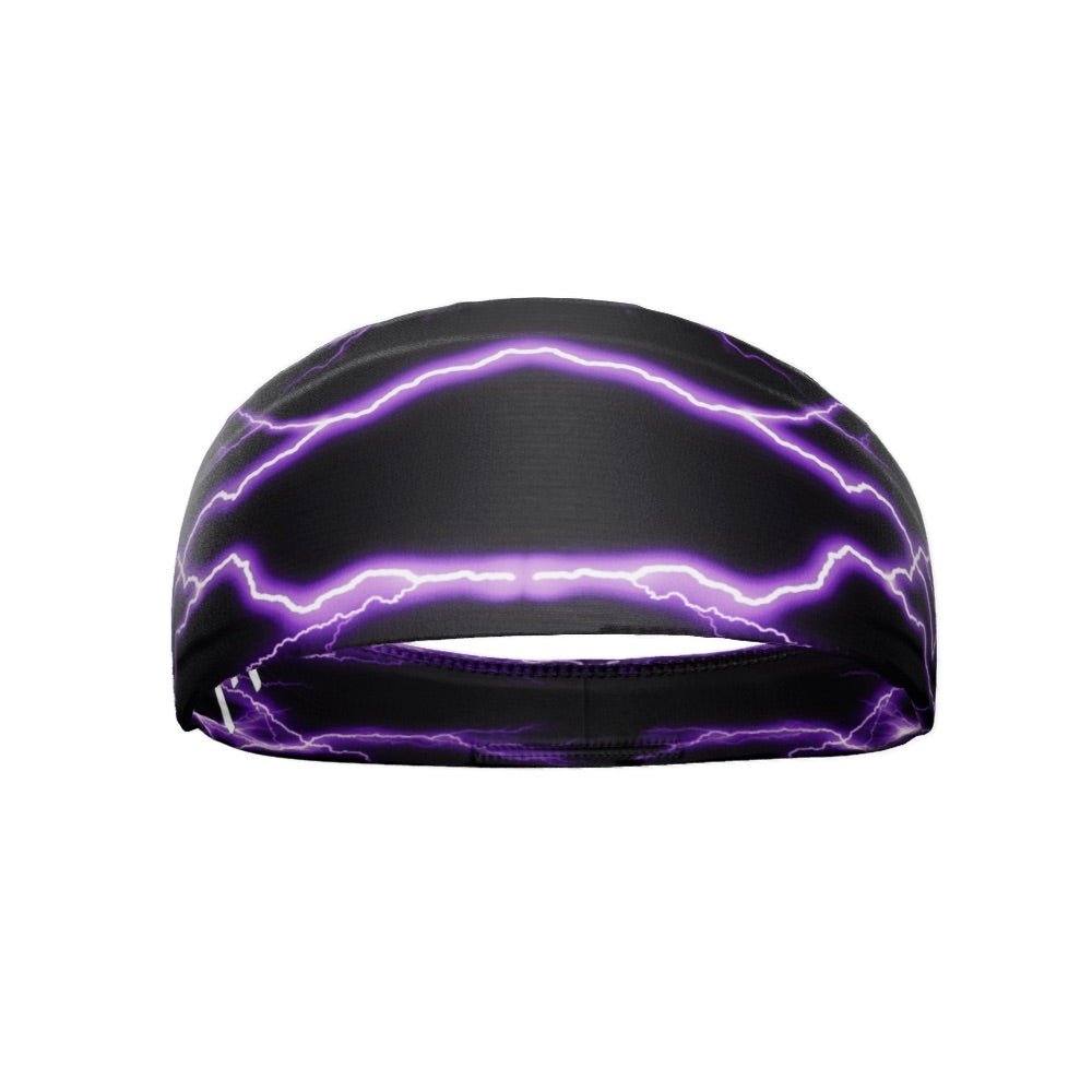Purple Lightning Headband for Women & Men - Stretchy Comfortable Sports Headband for Running, Yoga, Workouts & Gym - Non-Slip Sweatband for Active Lifestyles