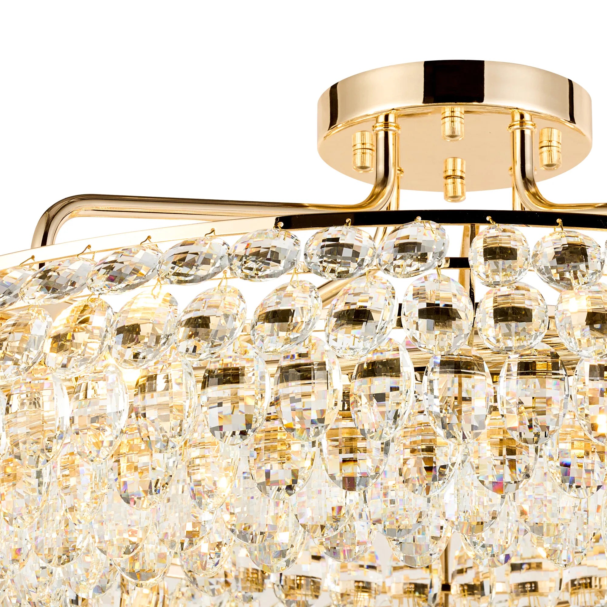 Consten Semi Flush Ring Ceiling Light Fixture with E14 Socket - Perfect for Bedroom, Hallway & Small Space Lighting