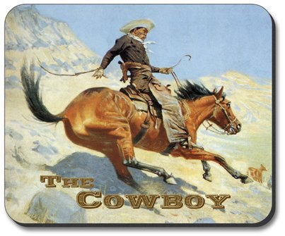 Western Horse Art Plate - Unique Cowboy Themed Mouse Pad for Office & Gaming Desks | Perfect Gift for Equestrian & Western Decor Lovers