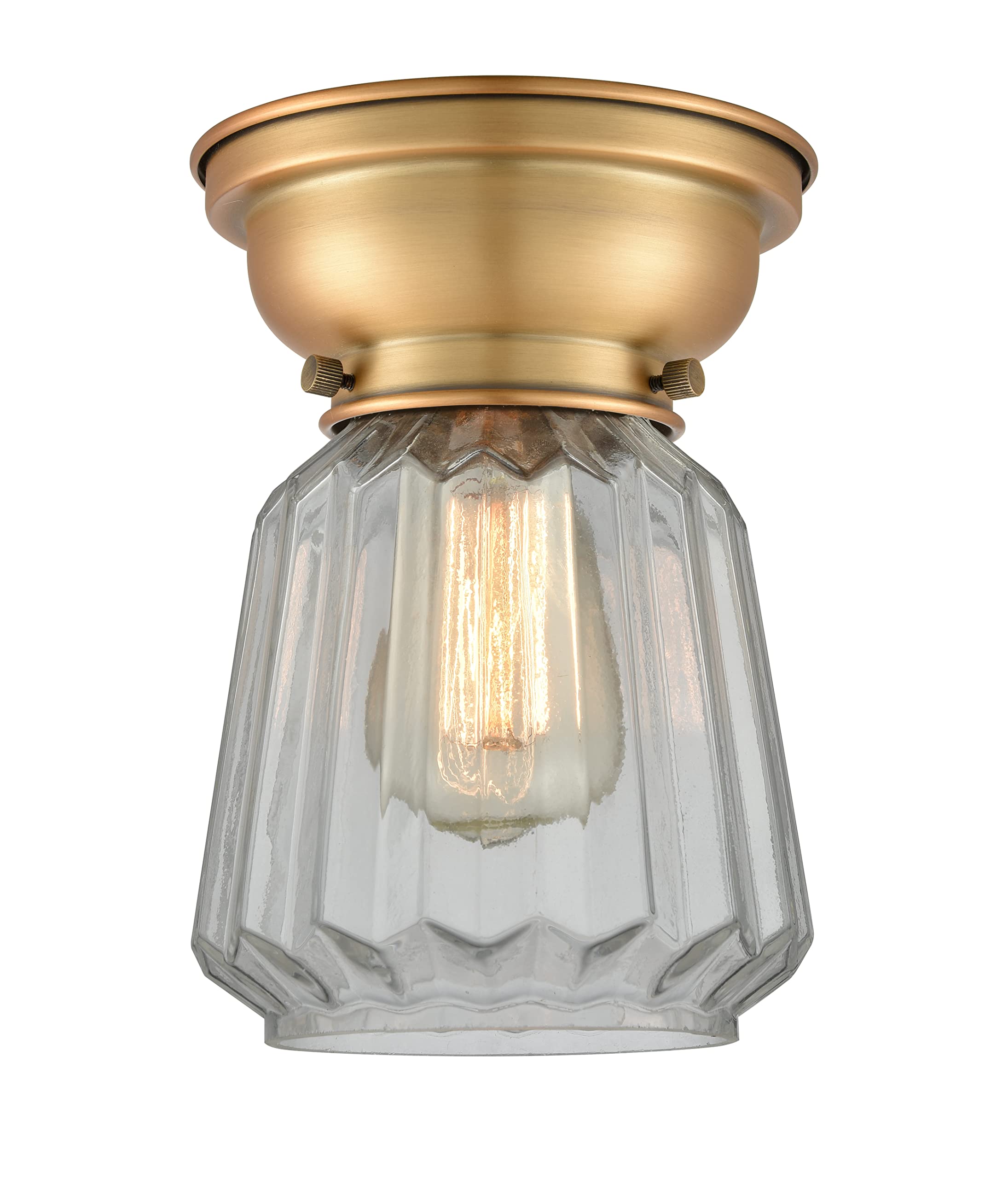 623-1F-BB-G142 LED Bare Bulb 1 Light Cord Set in Brushed Brass - Vintage Edison Style Pendant Light for Kitchen Island, Dining Room & Bedroom Lighting